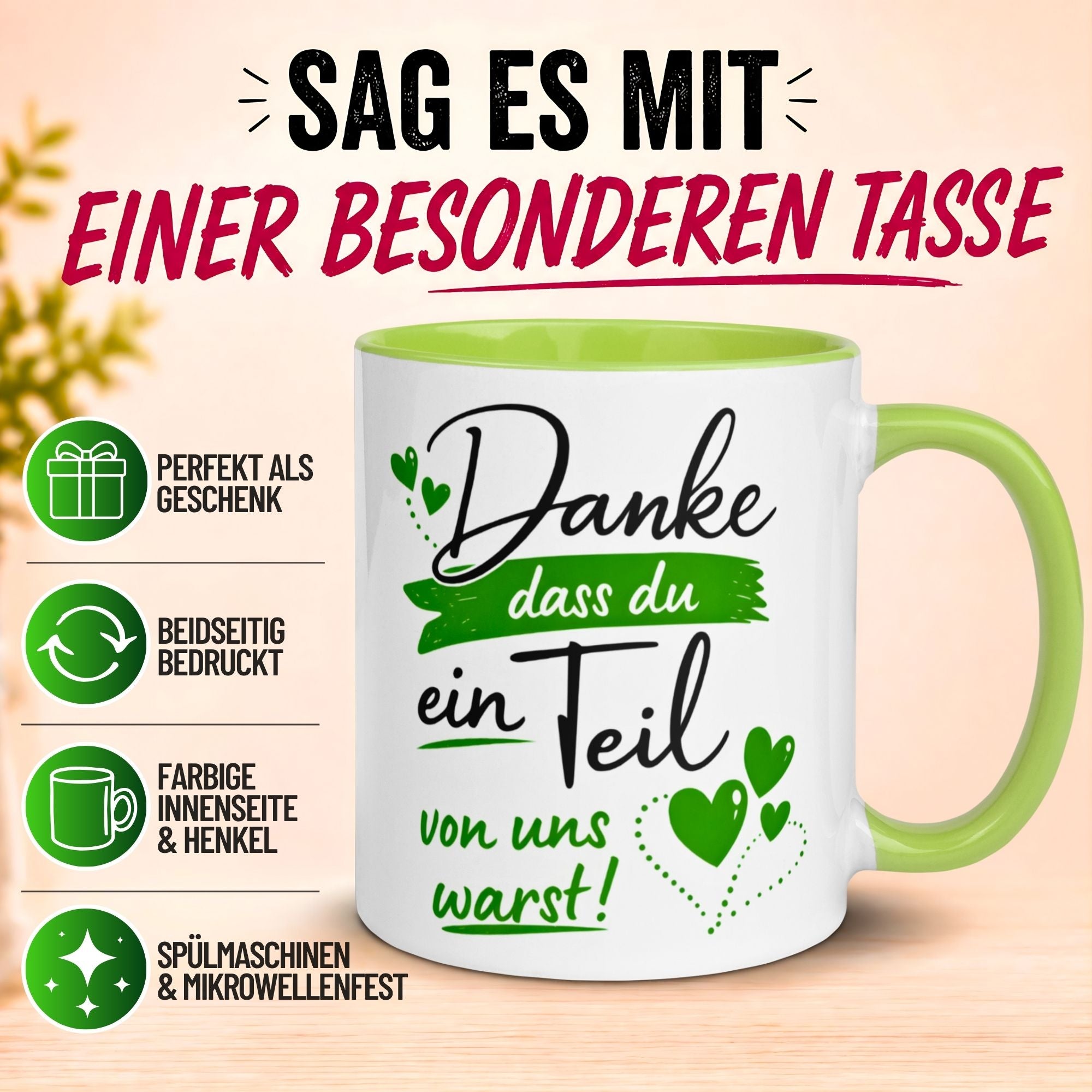 Tasse Abschied – „Ein Teil von uns warst“ – Abschiedsgeschenk für Kollegin Kollegen