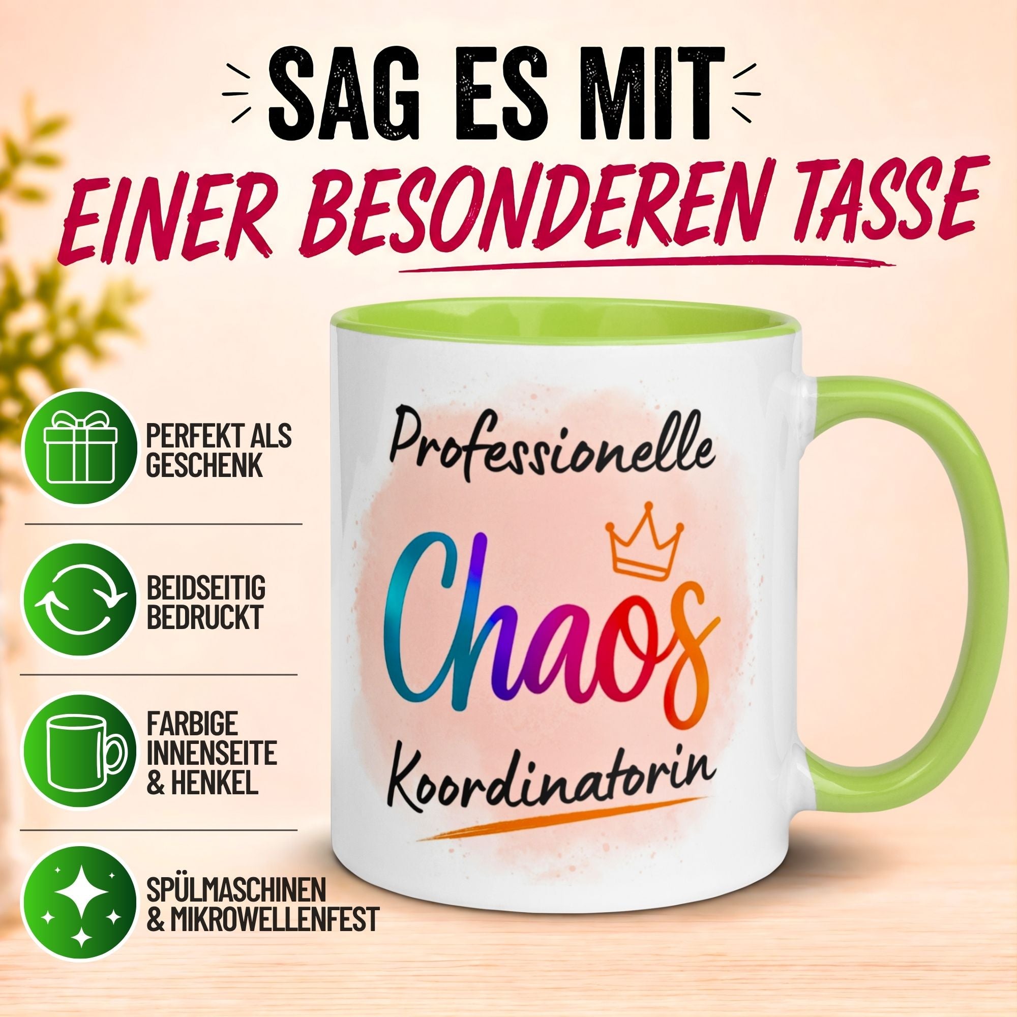 Tasse Kollegin – „Professionelle Chaos Koordinatorin“ – Geschenk Beste Arbeitskollegin