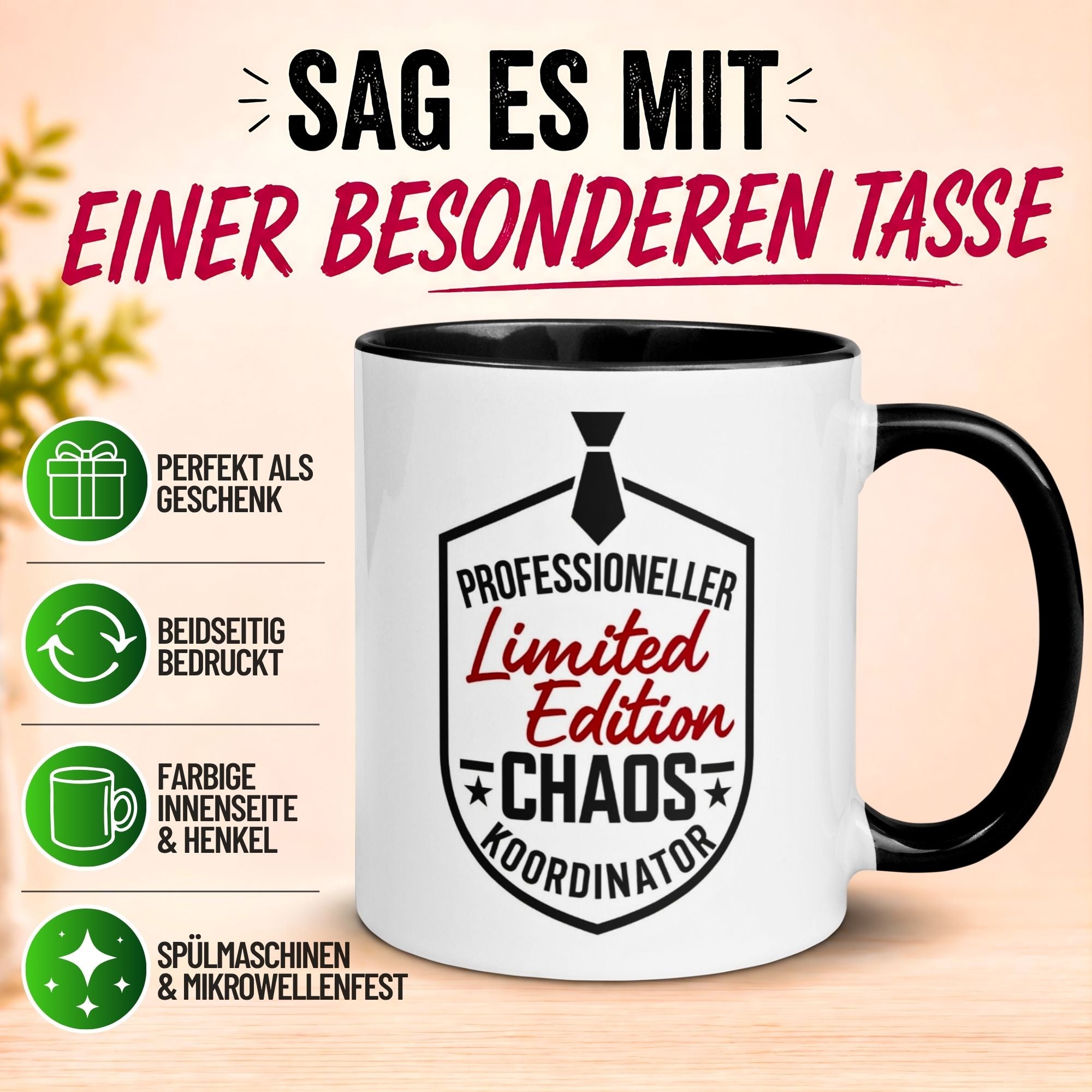 Tasse Chef – „Chaos Koordinator - Limited Edition“ – Geschenk Bester Chef