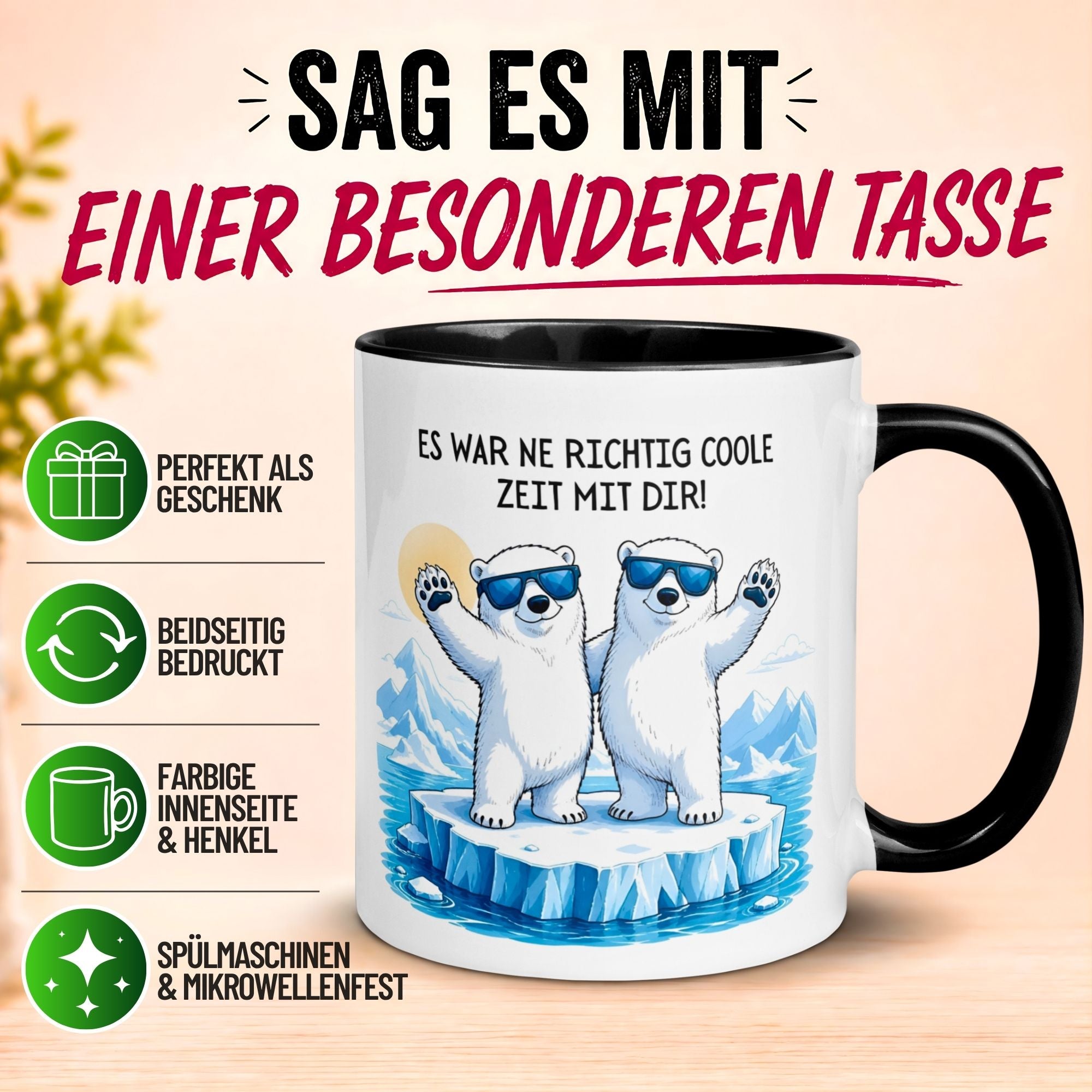 Tasse Abschied – „Es war ne richtig coole Zeit mit dir“ – Abschiedsgeschenk Kollegin/Kollegen
