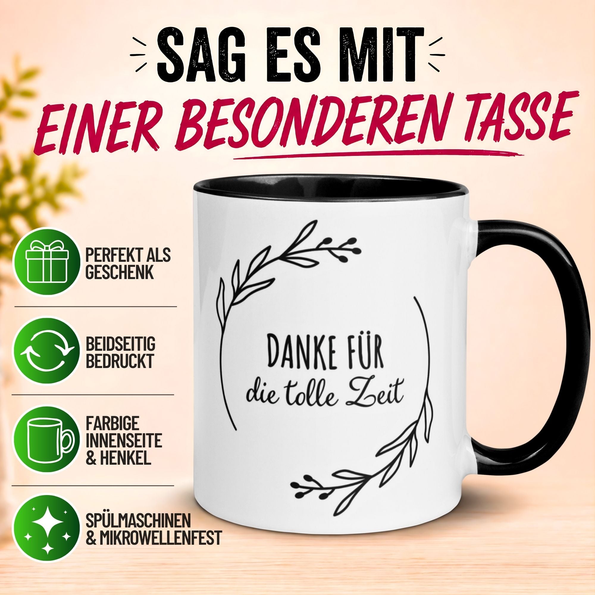 Tasse Danke – „Danke für die tolle Zeit“ – Dankeschön Geschenke Kollegin/Kollege
