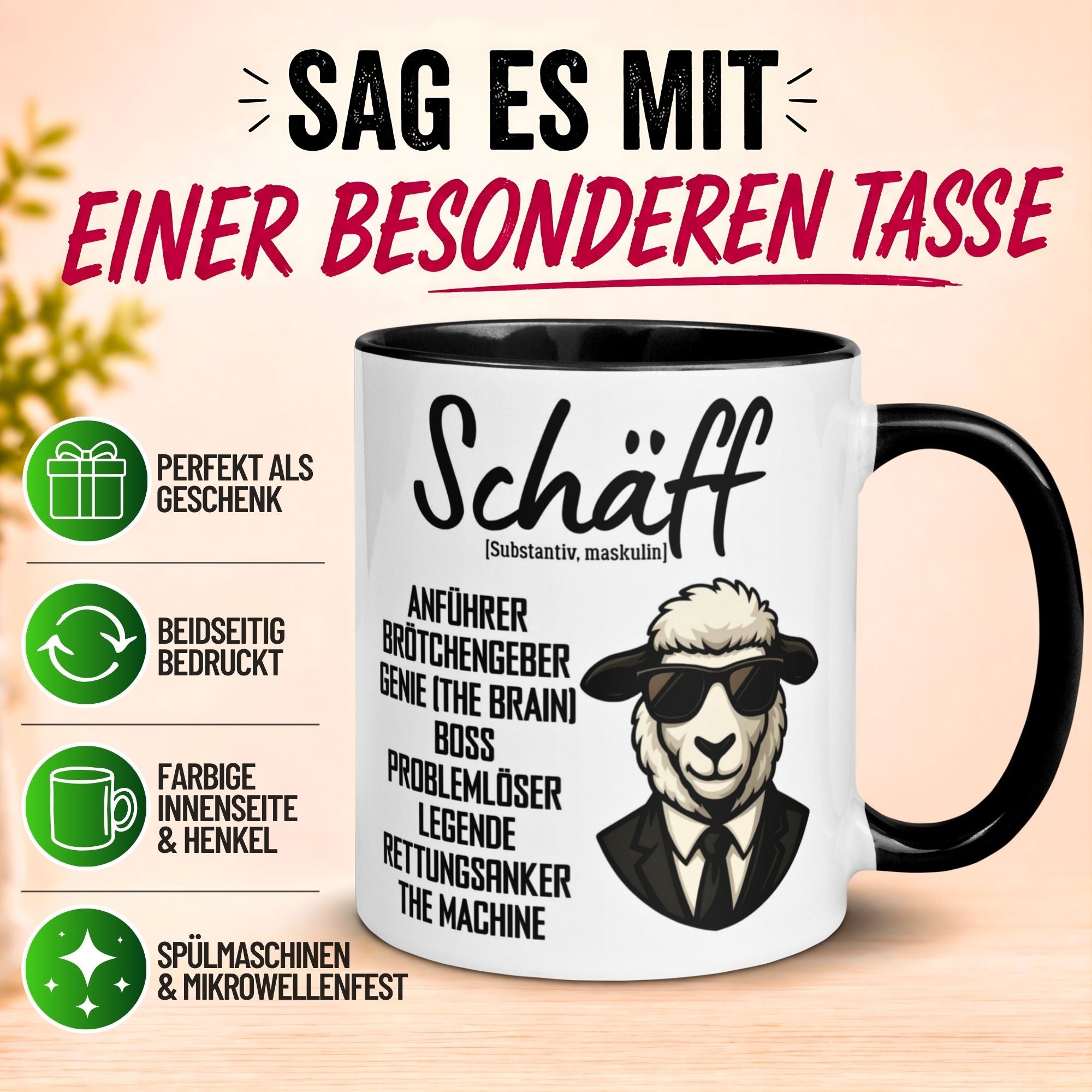 Tasse Chef – „Schäff - Legende und Rettungsanker“ – Geschenk Bester Chef
