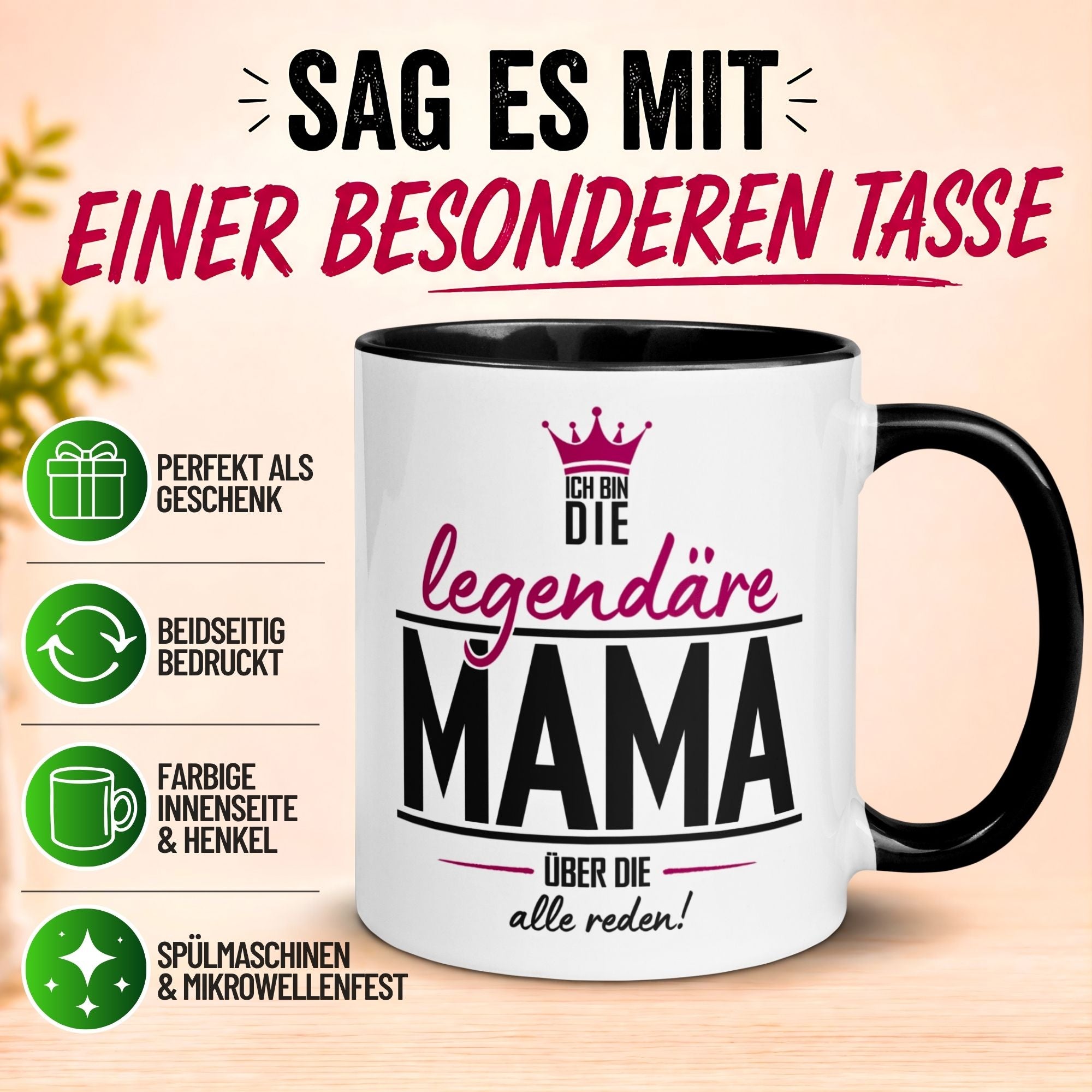 Tasse Mama – „Ich bin die legendäre“ – Beste Mama Geschenk Becher zum Muttertag