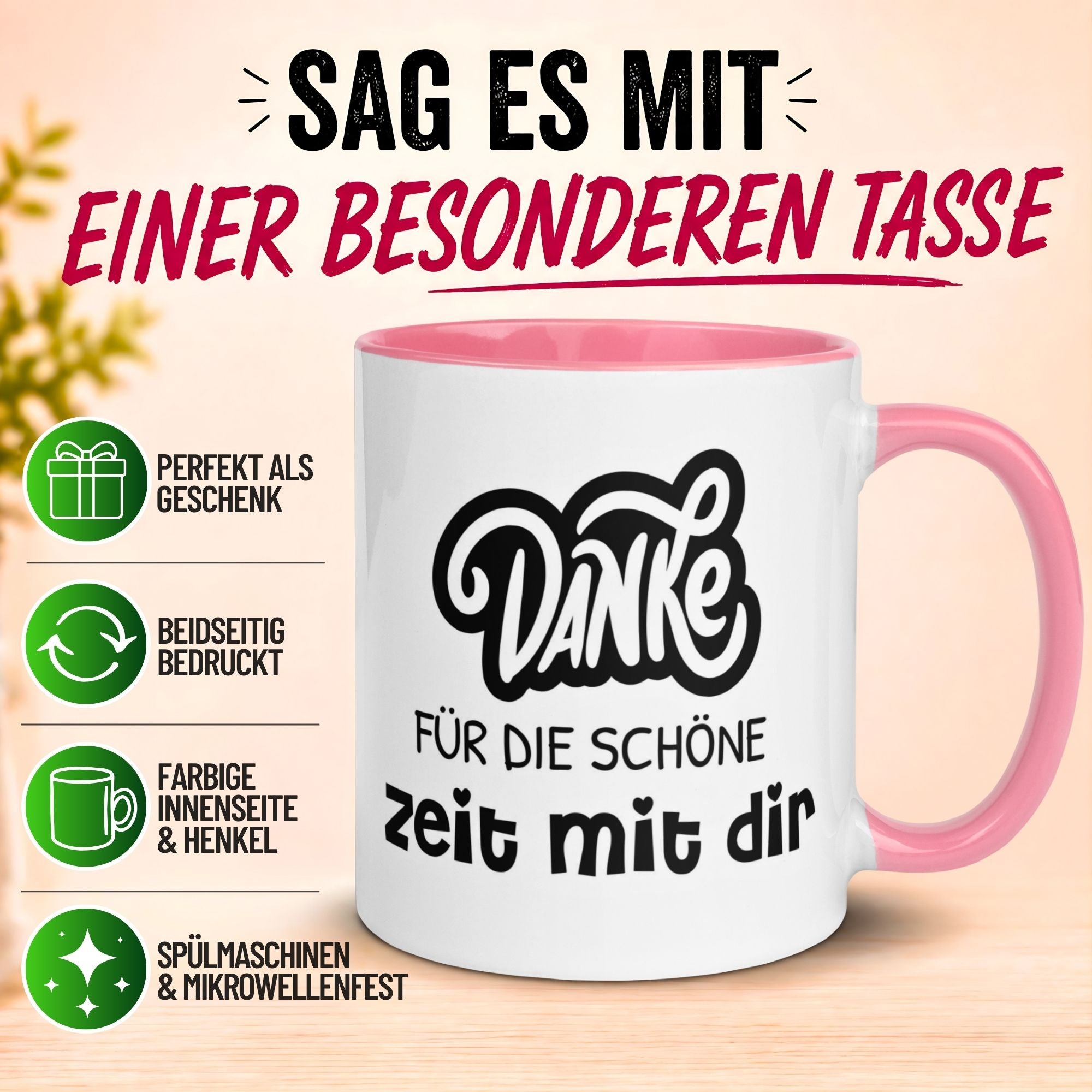 Tasse Abschied – „Danke für die Zeit mit dir“ – Abschiedsgeschenk Kollegin
