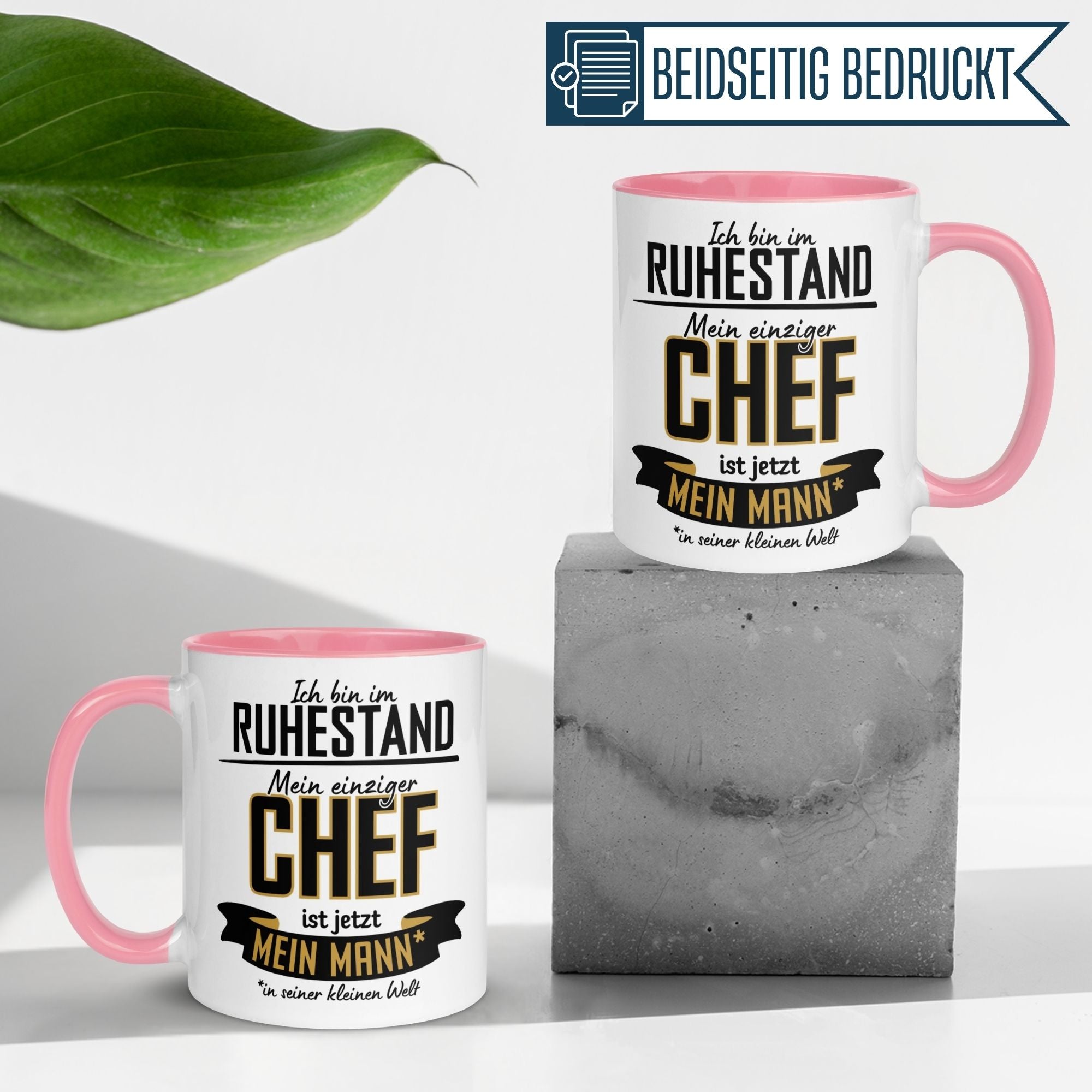 Tasse Rentnerin – „Mein einziger Chef ist jetzt mein Mann“ – Geschenk Ruhestand Frau