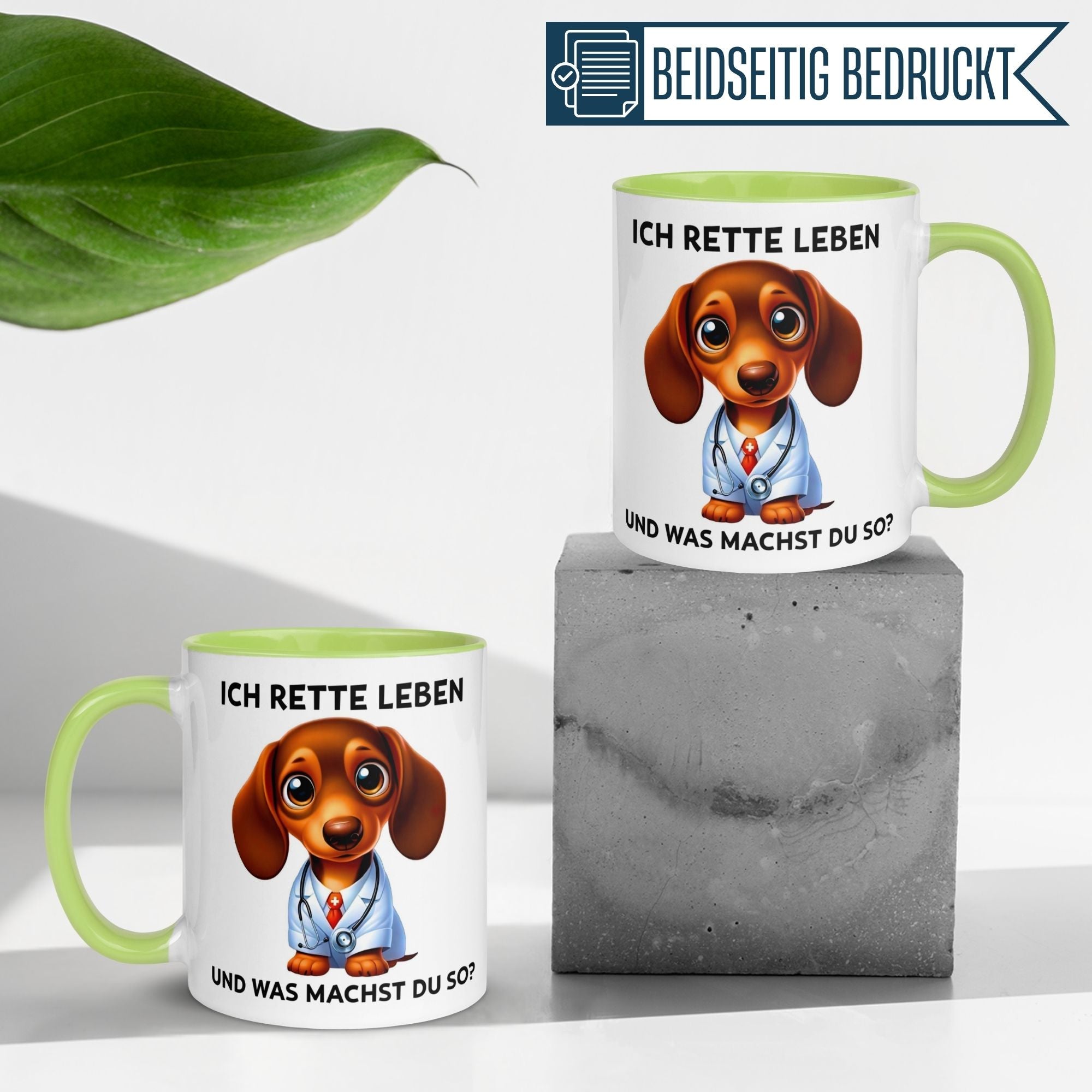 Momentals® Tasse | Dackel & Spruch | Ich rette Leben und was machst du so