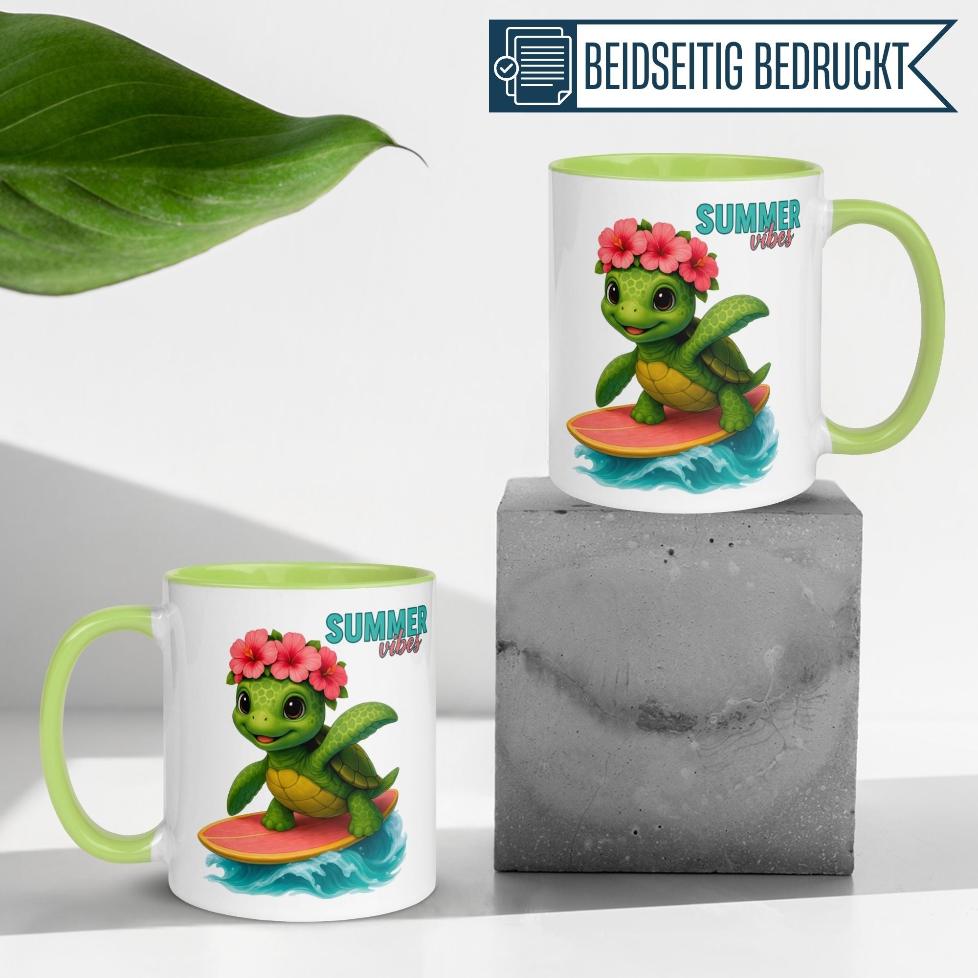 Schildkröte Tasse | Summer Vibes - Surfende Schildkröte
