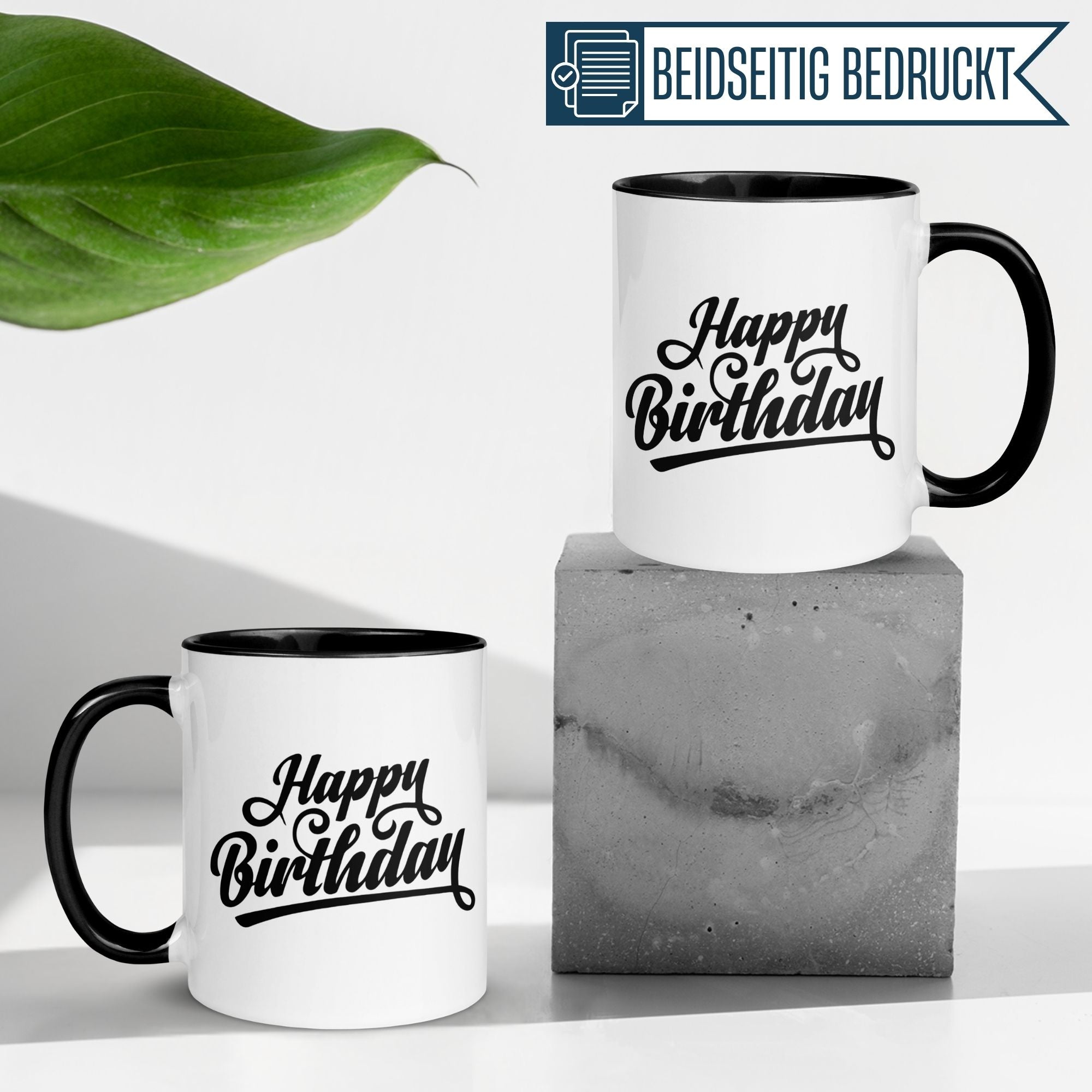 Geburtstag Tasse | Happy Birthday - Minimalistischer Stil