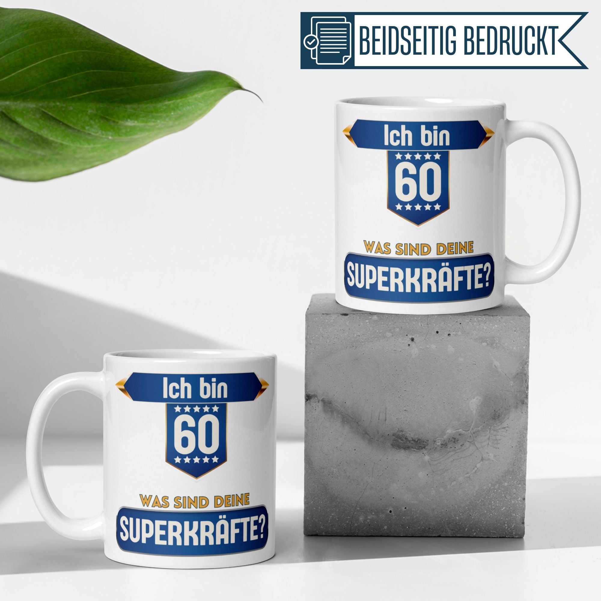 Momentals® Tasse 60. Geburtstag | Superheld & Spruch | Ich bin 60 und was ist deine Superkraft • Momentals