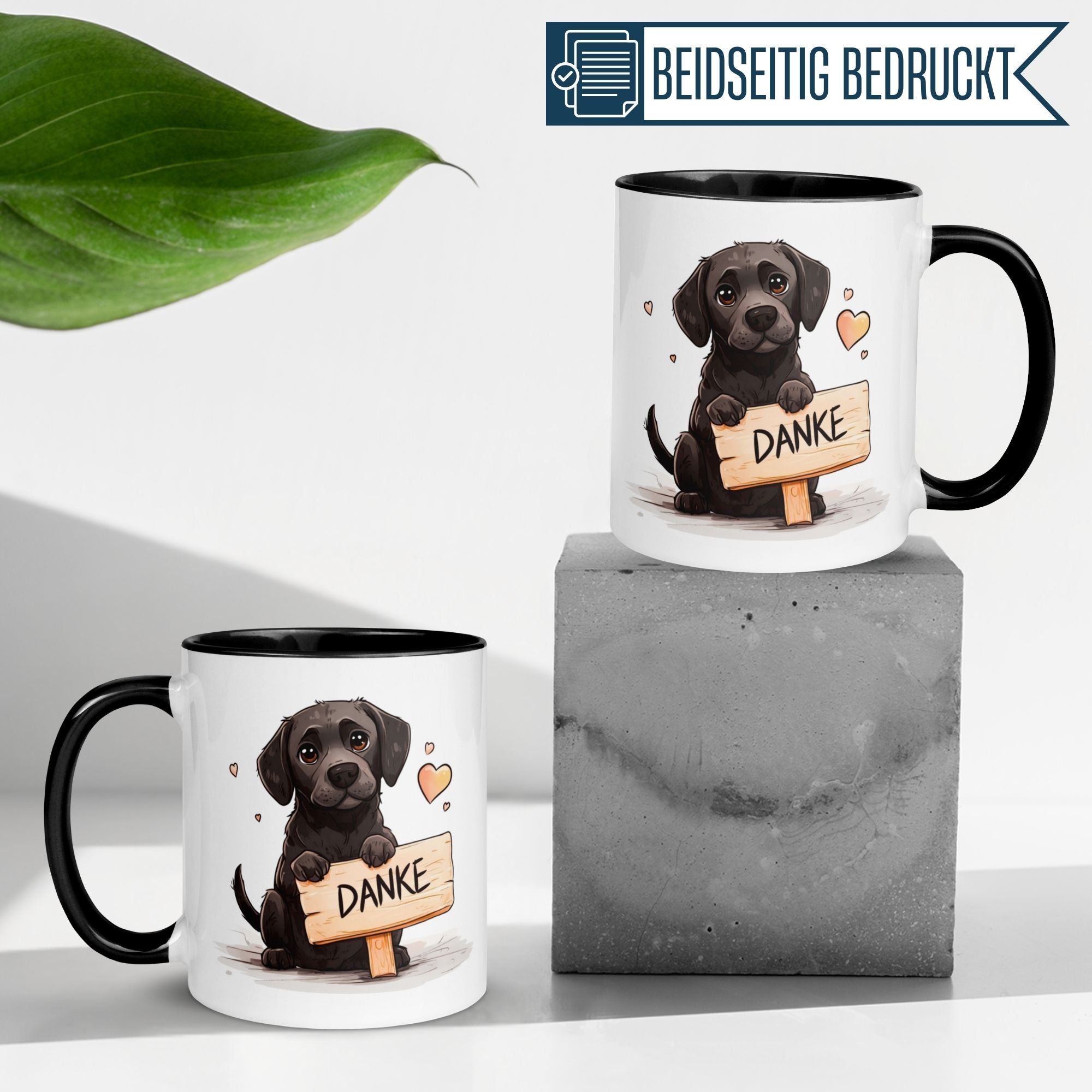 Momentals Tasse Danke mit Hundemotiv für Wertschätzung und Dankbarkeit in jeder Kaffeepause.