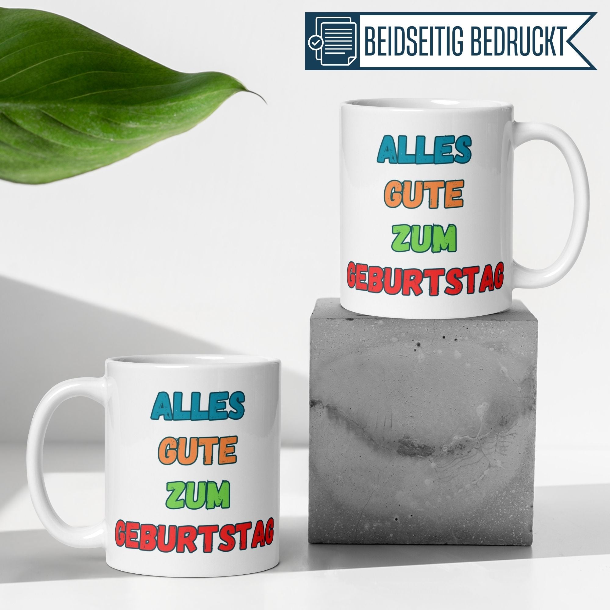 Momentals® Tasse Geburtstag | Bunt & Spruch | Alles gute zum Geburtstag