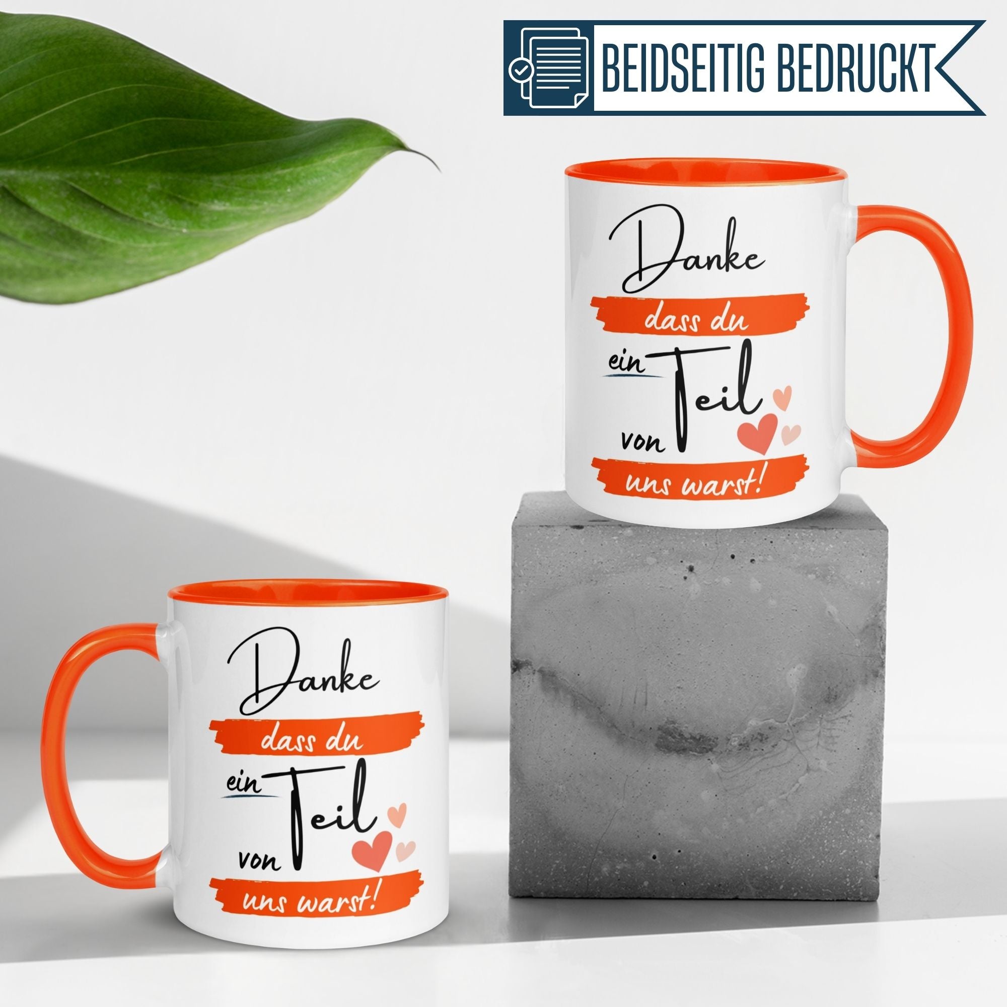Momentals® Tasse Kollege | Herz & Spruch | Danke dass du ein Teil von uns warst
