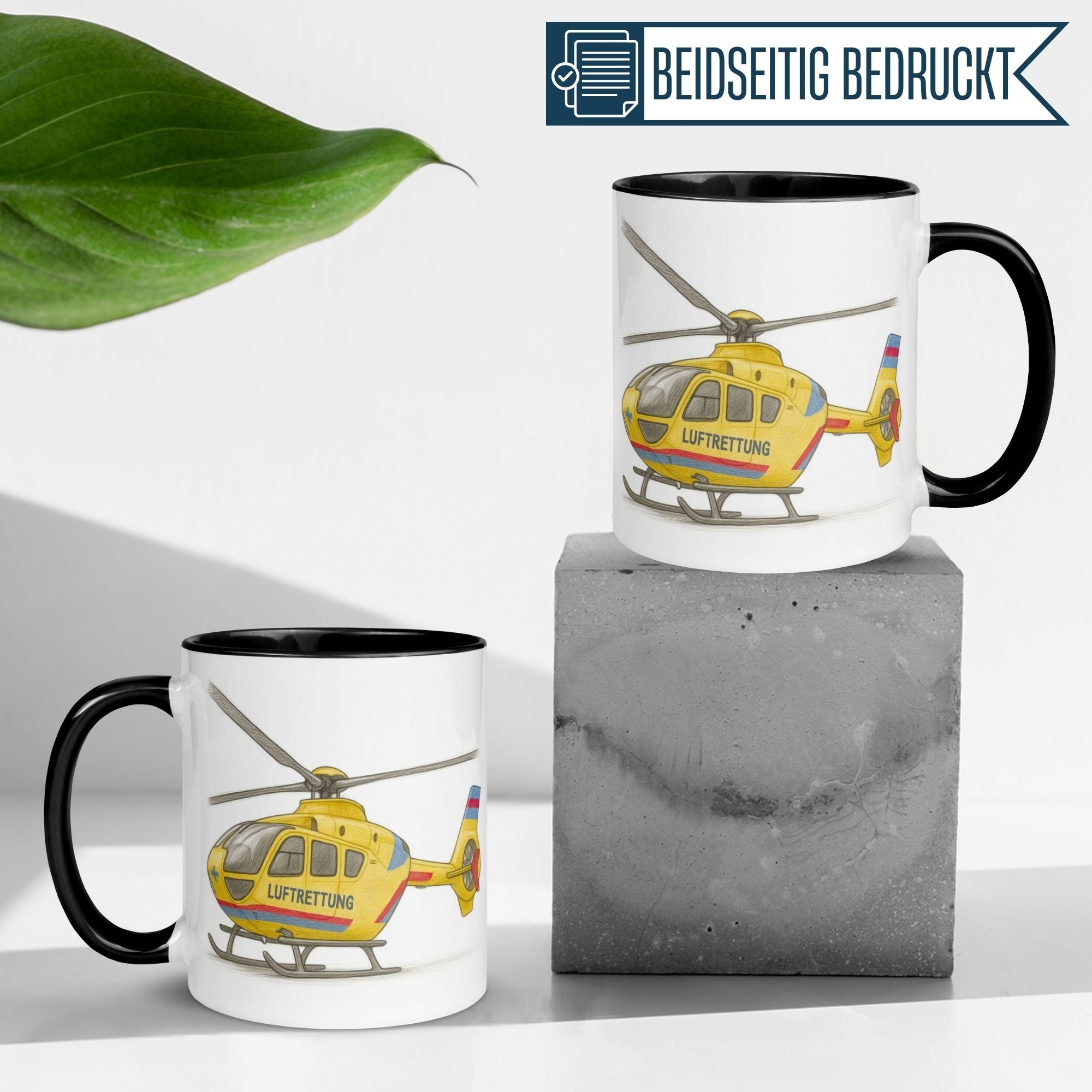 Momentals® Tasse | Rettungshubschrauber & Illustration | Luftrettung farbig
