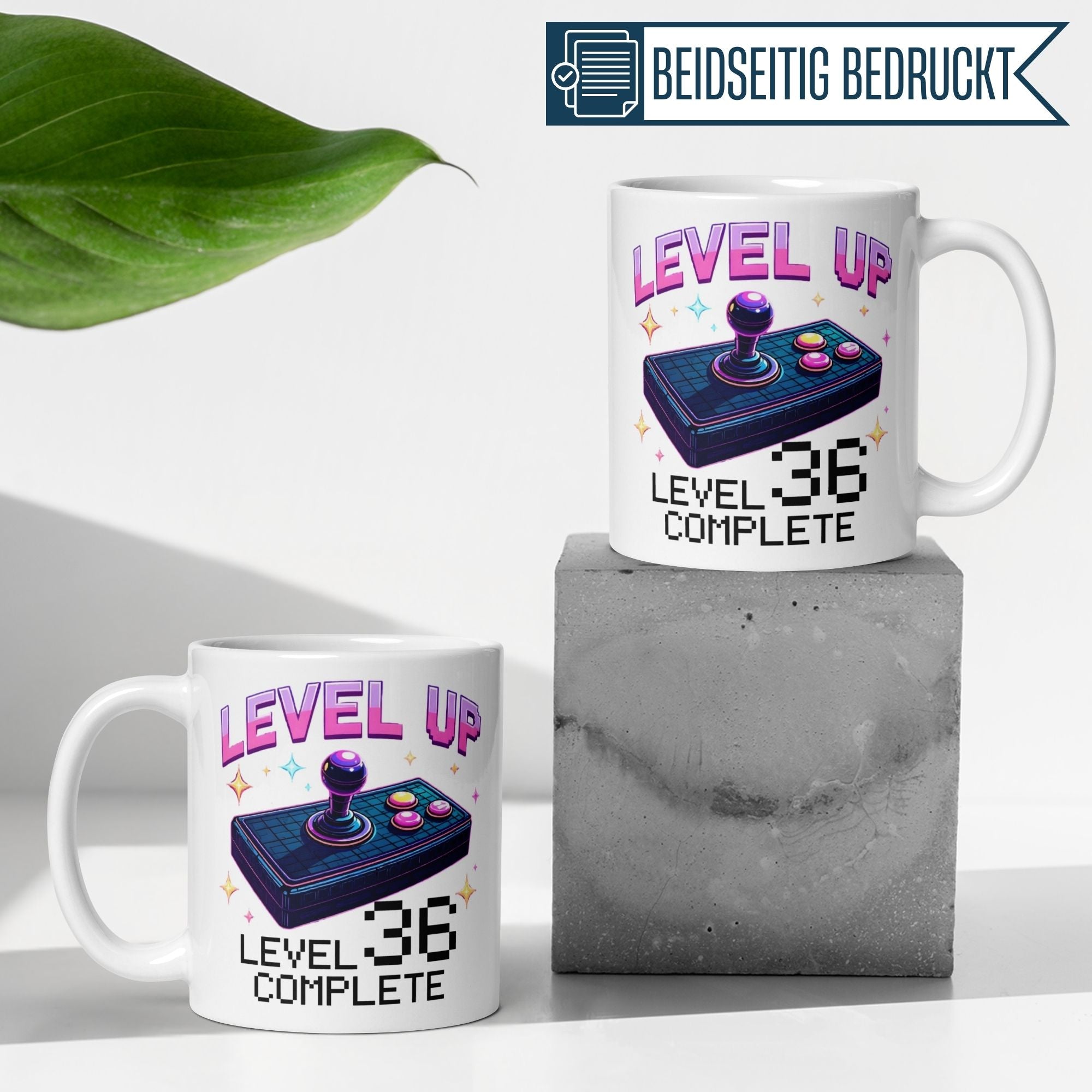 Momentals® Tasse 36. Geburtstag | Gamer & Spruch | Level UP - Level 36 Completed • Momentals
