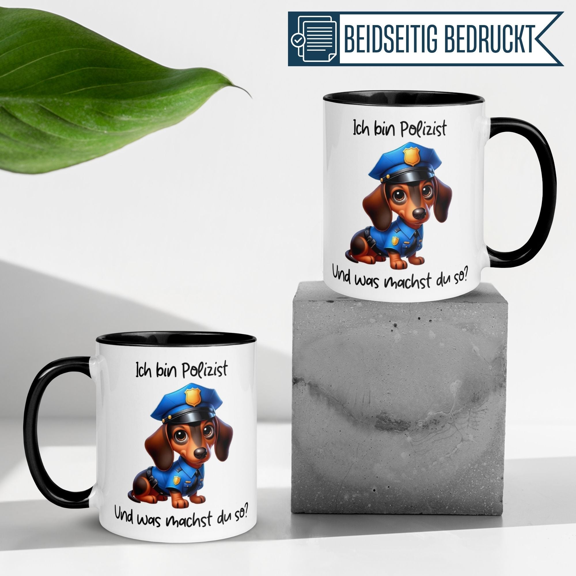 Tasse Dackel – „Ich bin Polizist“ – lustiger Polizei Geschenk Becher