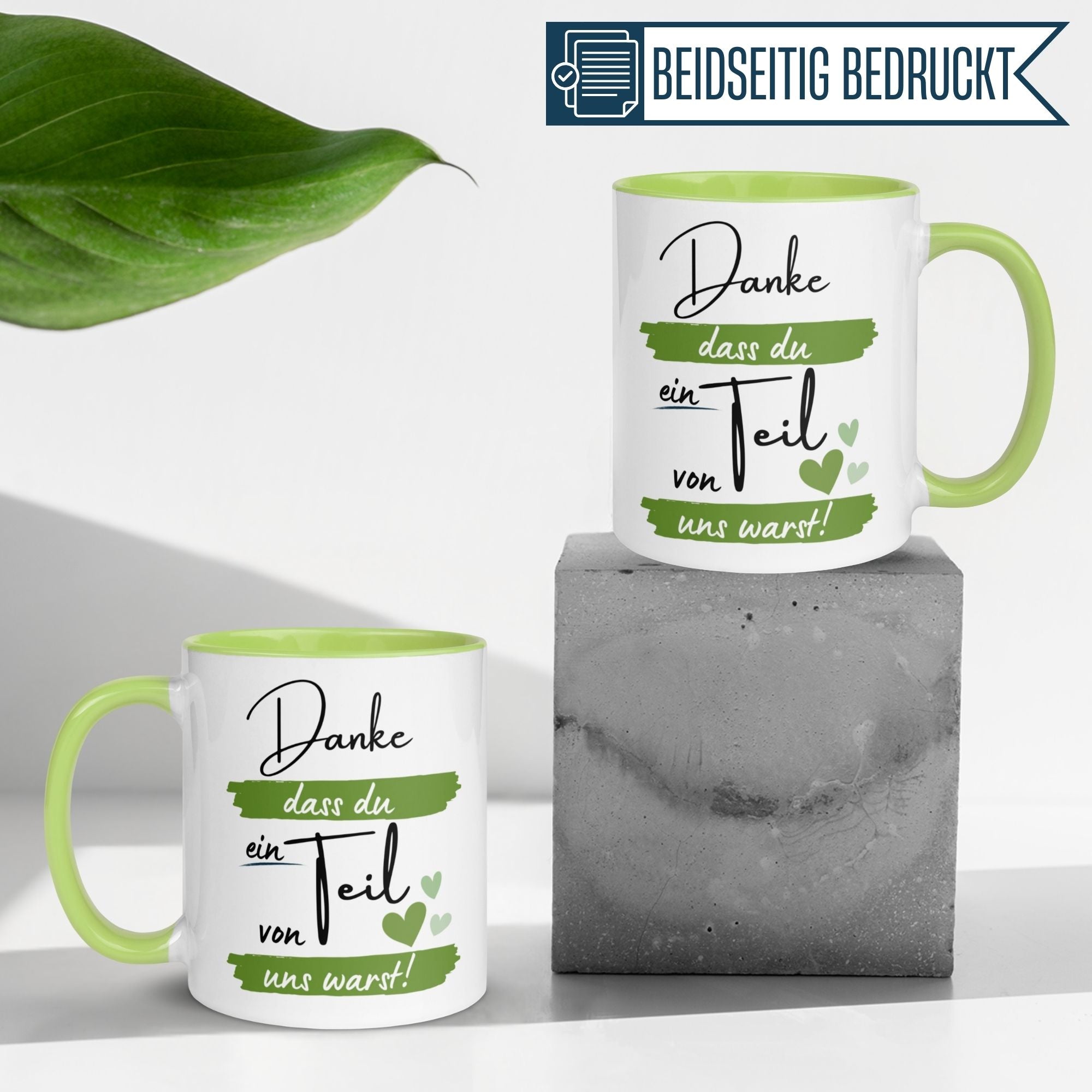 Momentals® Tasse Kollegin | Herz & Spruch | Danke dass du ein Teil von uns warst