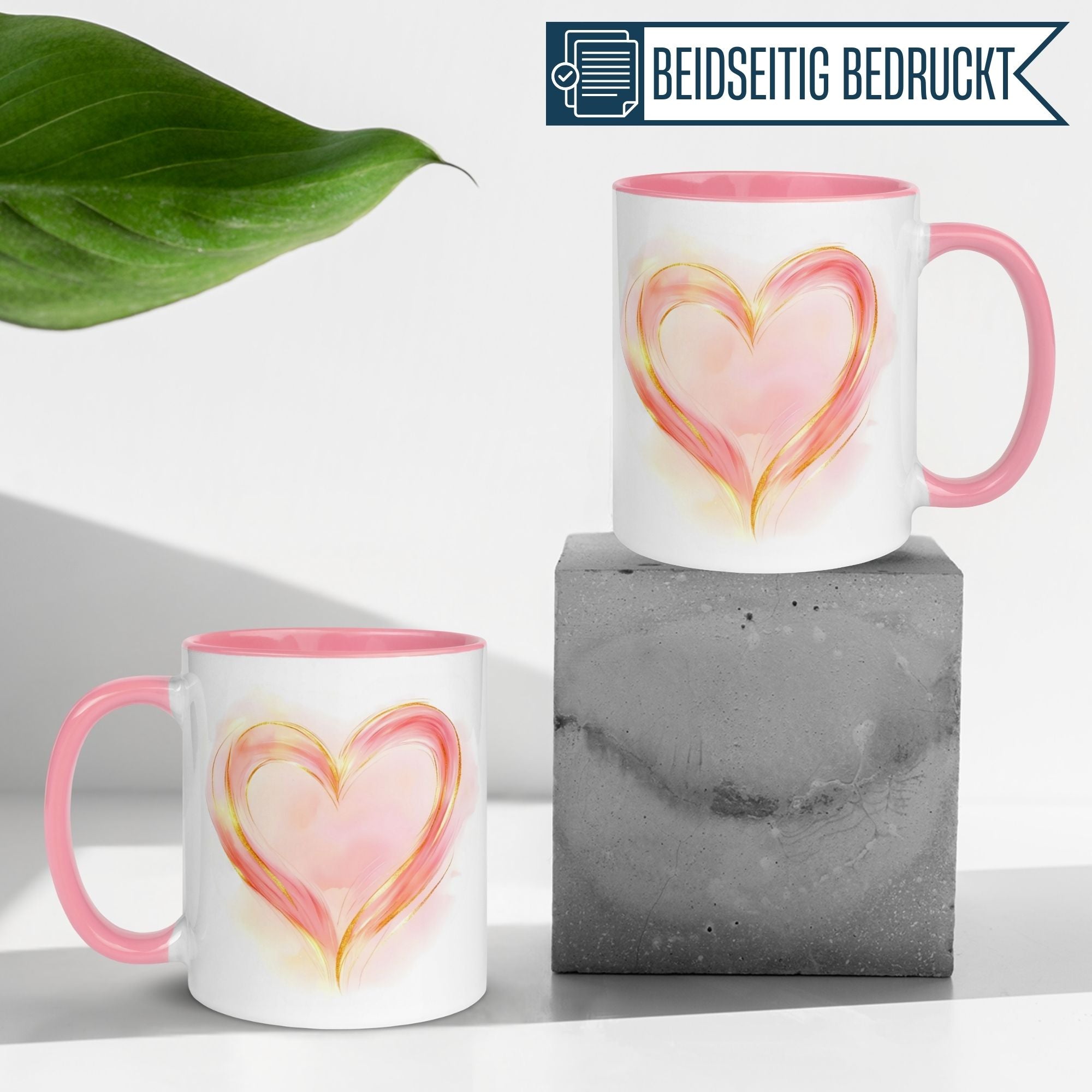 Momentals® Tasse Liebe | Herz & Aquarellstil | Sanfte Liebe