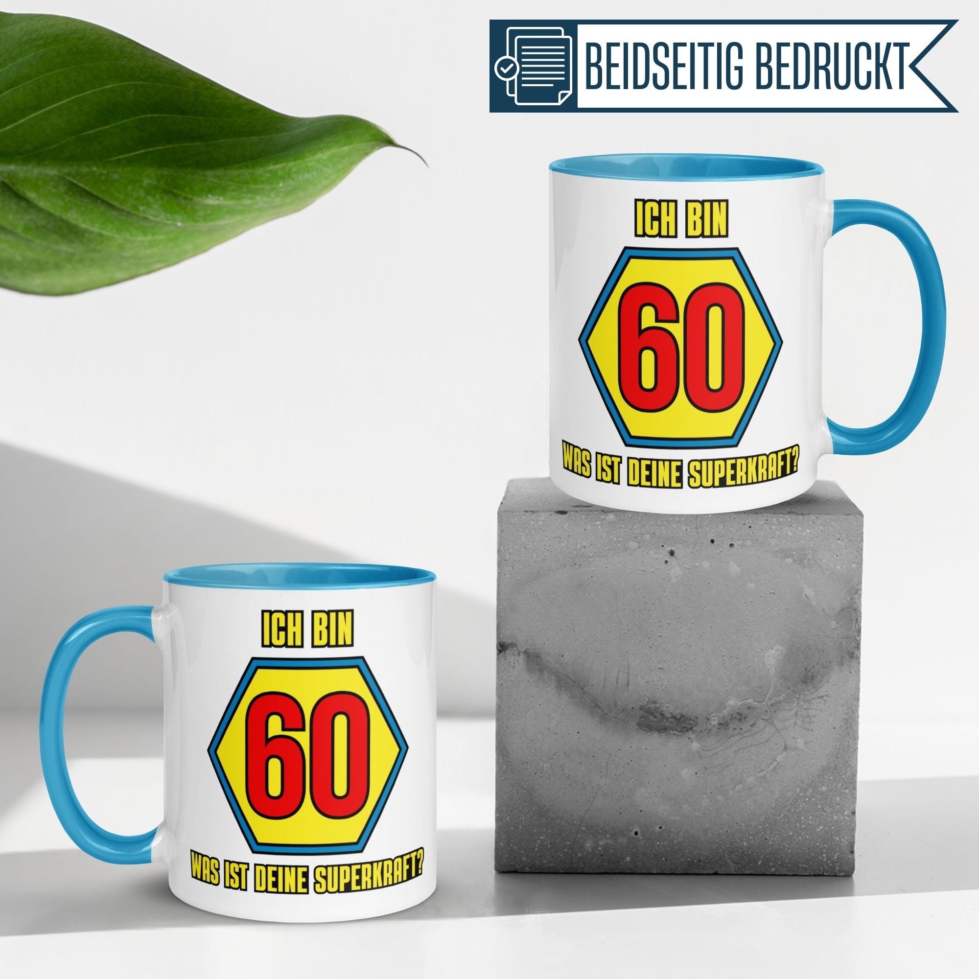 Momentals® Tasse 60. Geburtstag | Superheld & Spruch | Ich bin 60 und was ist deine Superkraft