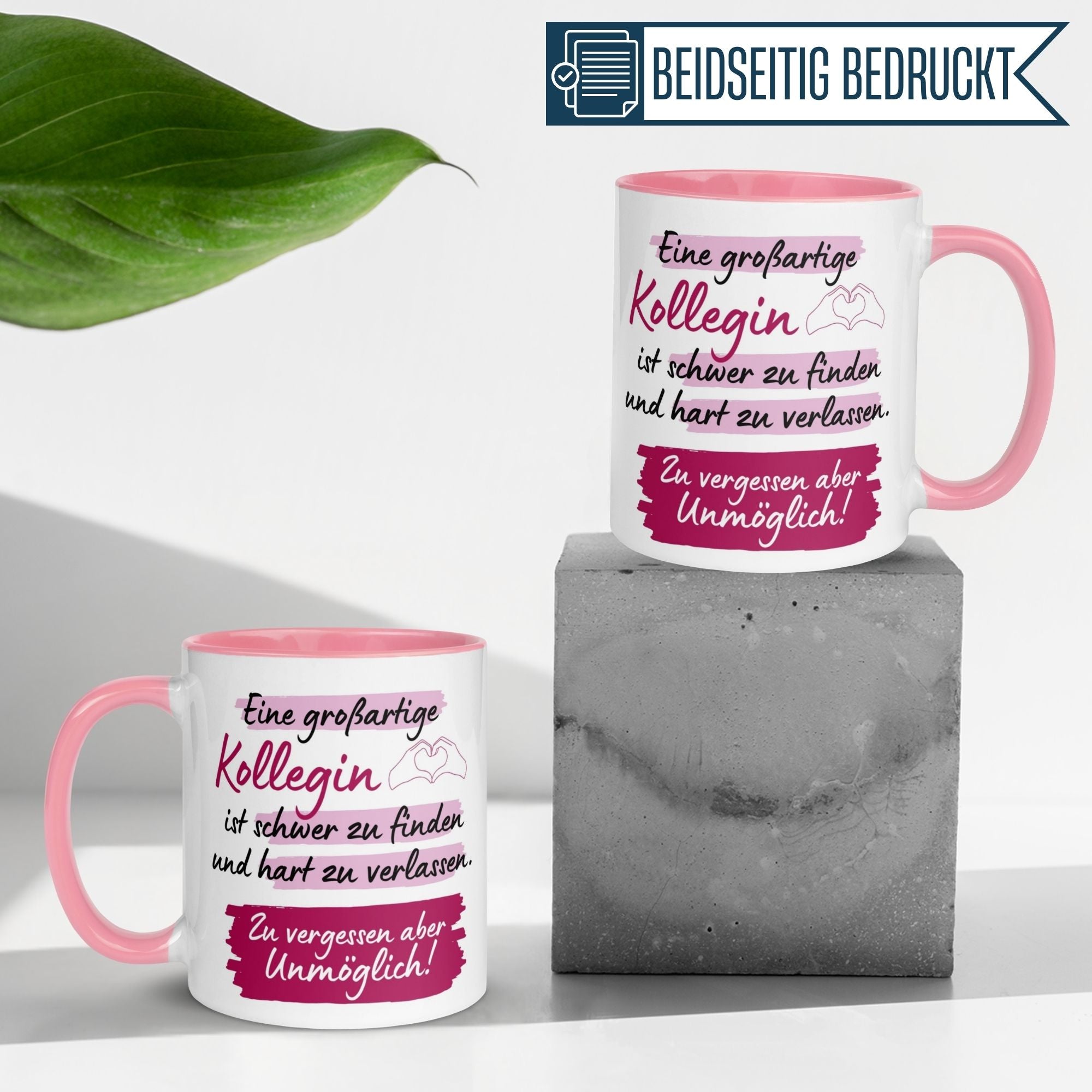Momentals Tasse für Kollegin mit Herzmotiv und Dankesspruch, perfekt als Wertschätzungsgeschenk.