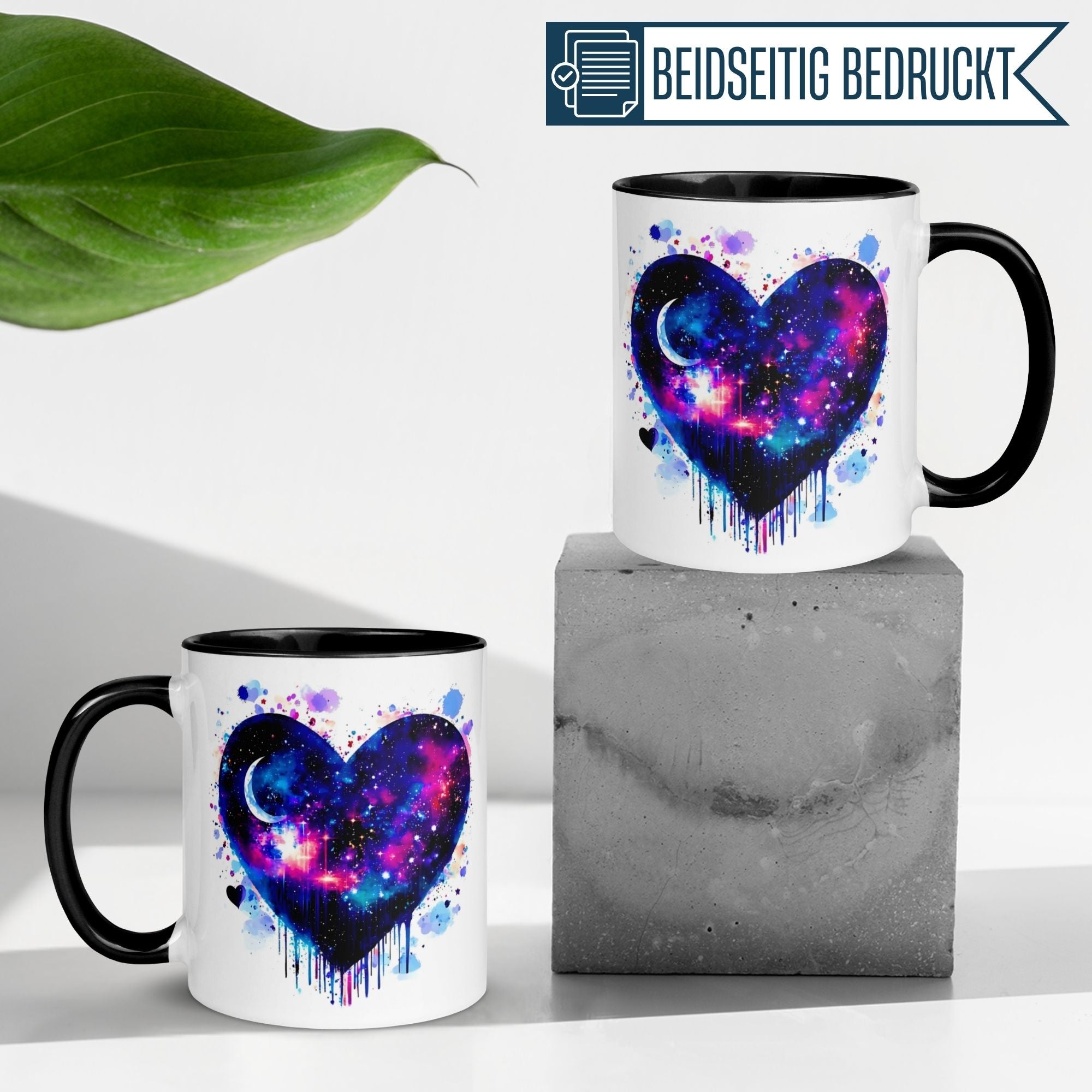 Momentals® Tasse Liebe | Herz & Galaxie | Liebe bis in die Sterne