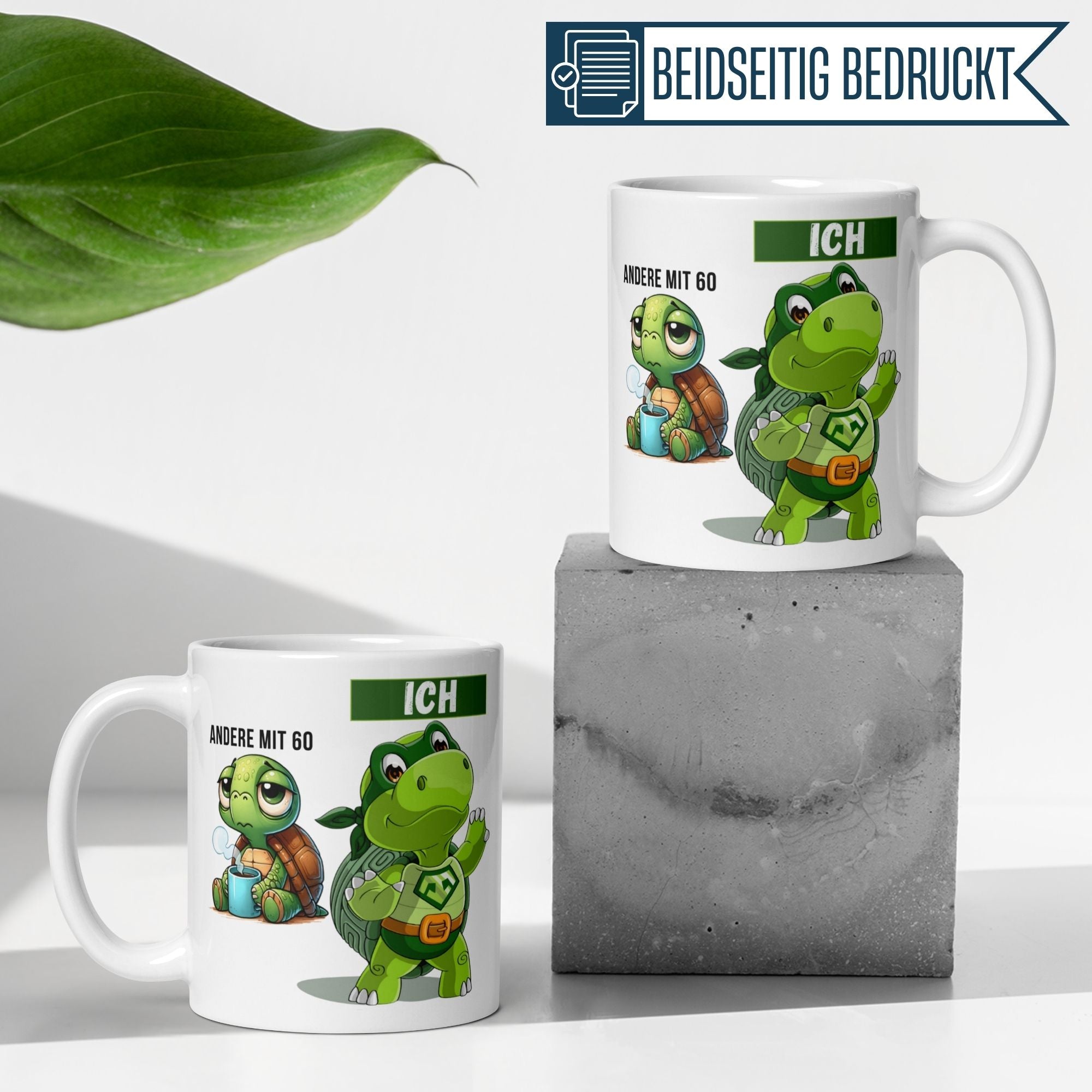 Momentals® Tasse 60. Geburtstag | Schildkröte & Spruch | Andere mit 60 und Ich • Momentals