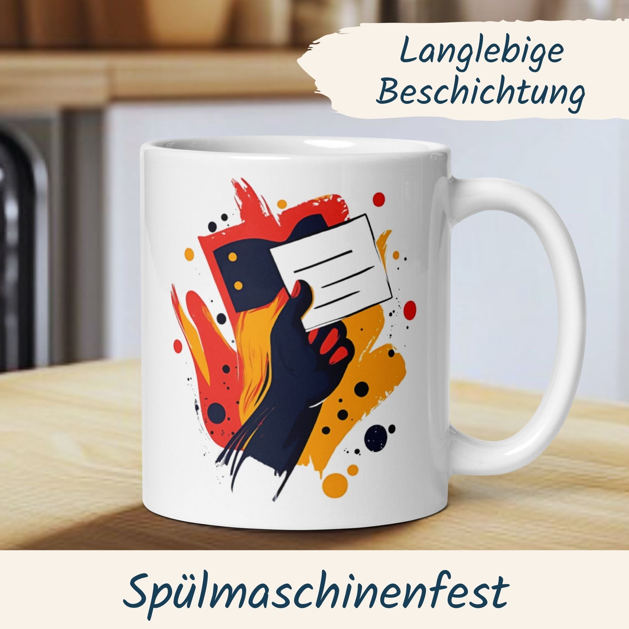 Momentals Tasse mit handlichem Wahlzettel-Design, ideal für Demokratie-Liebhaber und als Geschenk.