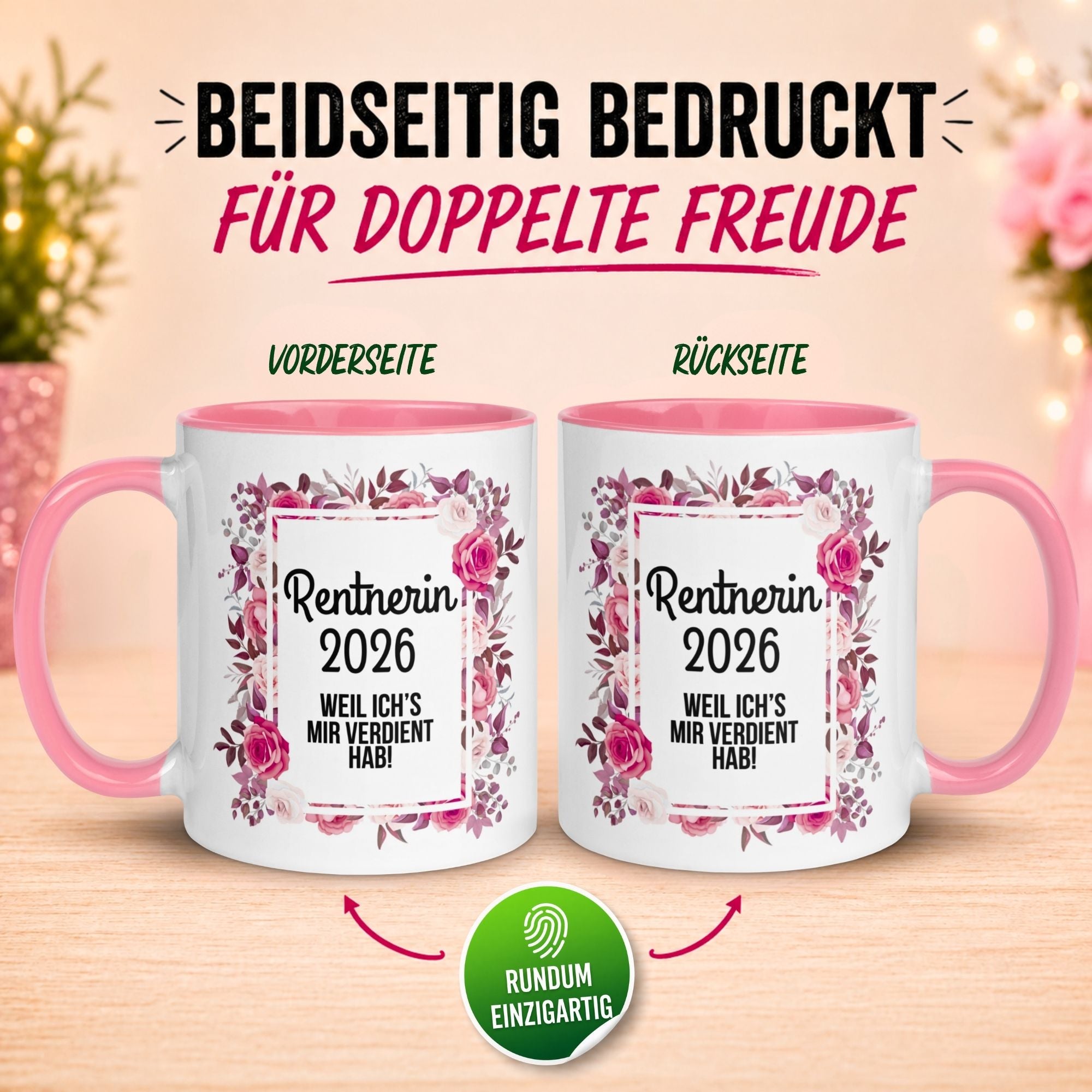 Tasse Rente Frau – „Rentnerin 2026 – Weil ich’s mir verdient hab“ – Geschenk Renteneintritt