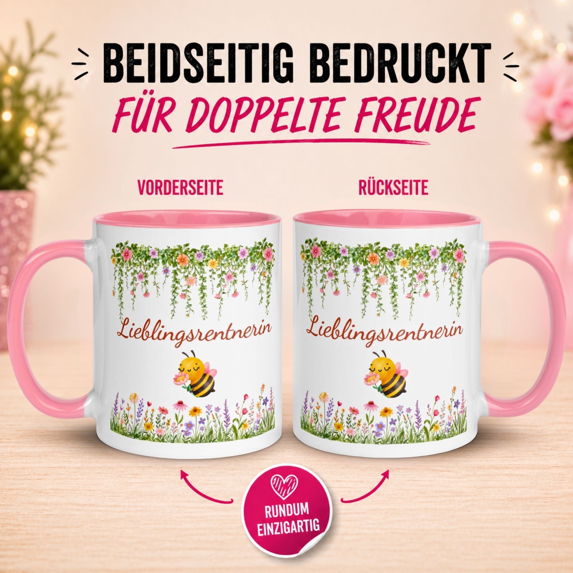 Tasse Rente Frau – „Lieblingsrentnerin“ – Geschenk Rentnerin Renteneintritt