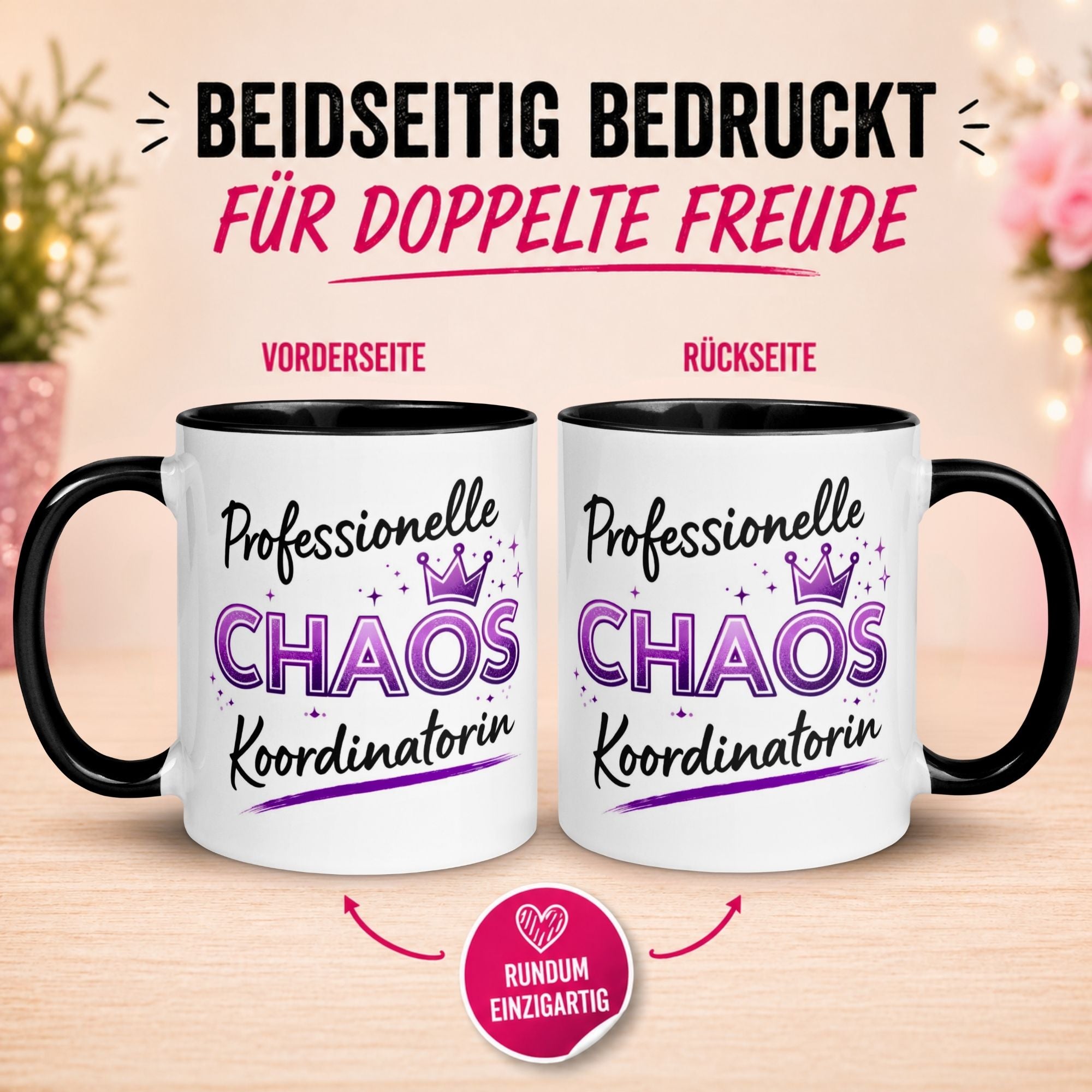 Tasse Kollegin – „Professionelle Chaos Koordinatorin“ – Geschenk Beste Arbeitskollegin