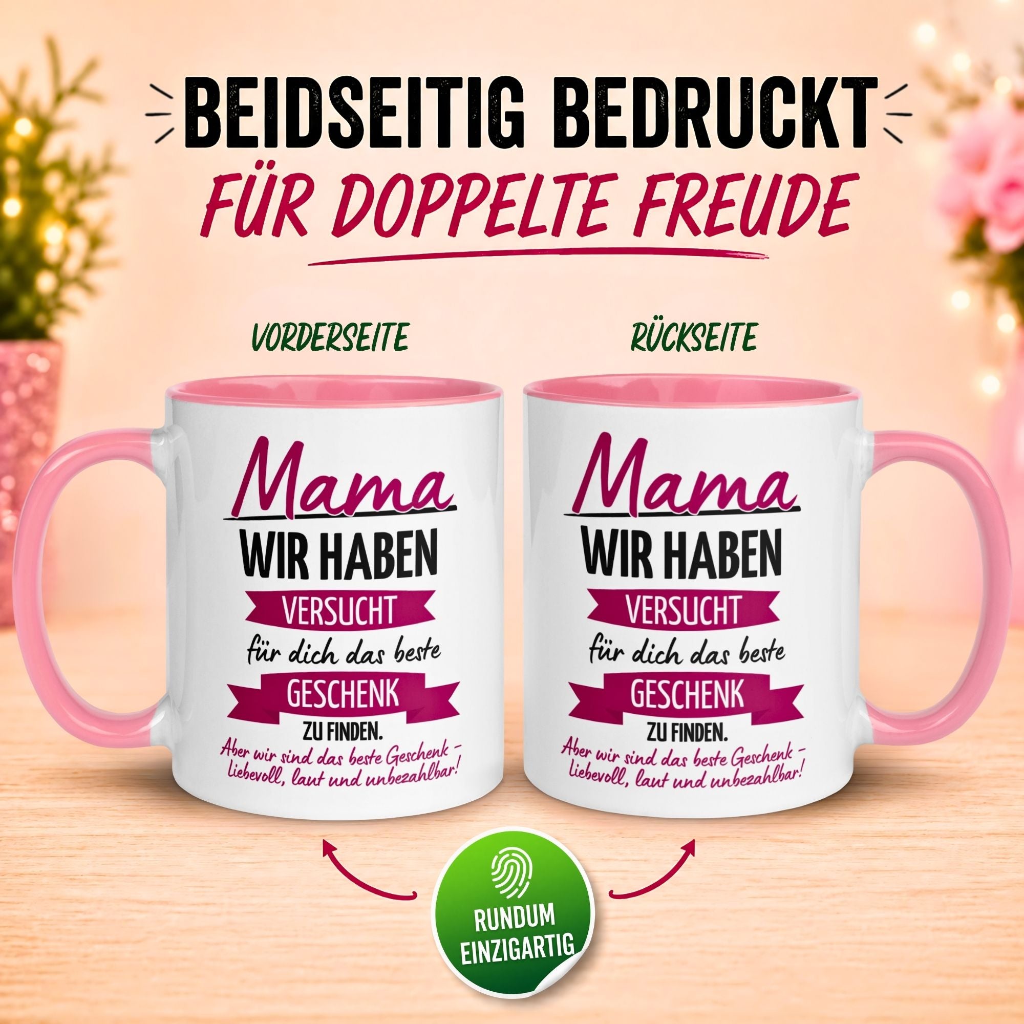 Tasse Mama – „Versucht das beste Geschenk zu finden“ – Beste Mama Geschenk Becher Geburtstag