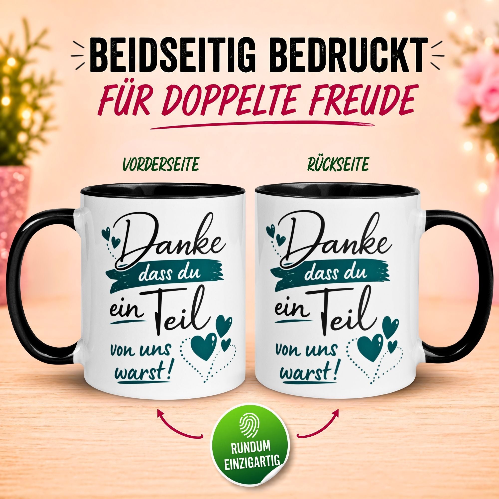 Tasse Abschied – „Ein Teil von uns warst“ – Abschiedsgeschenk für Kollegen