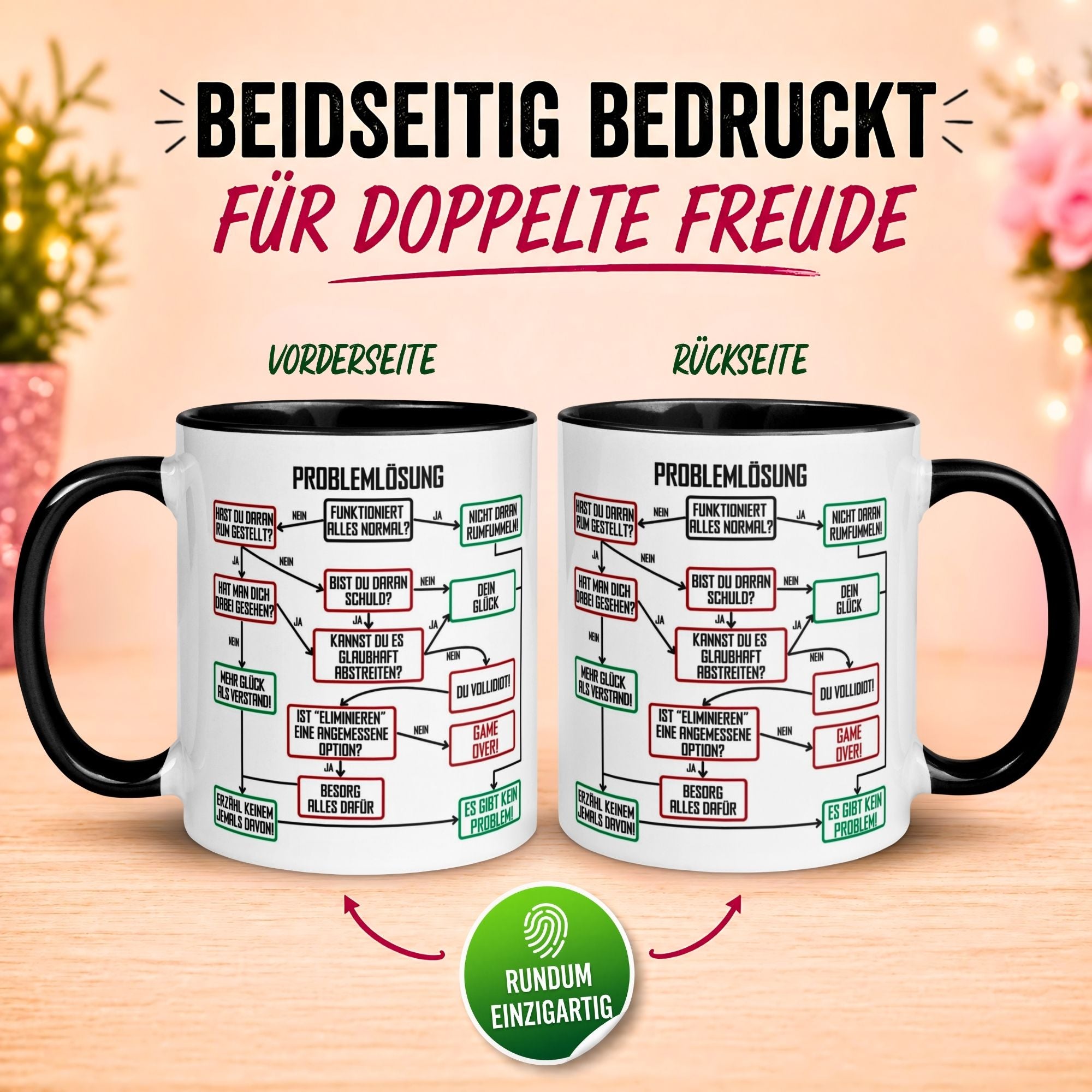 Tasse Chef – „Problemlösung im Büro“ – Geschenk Kaffeetasse Bester Chef