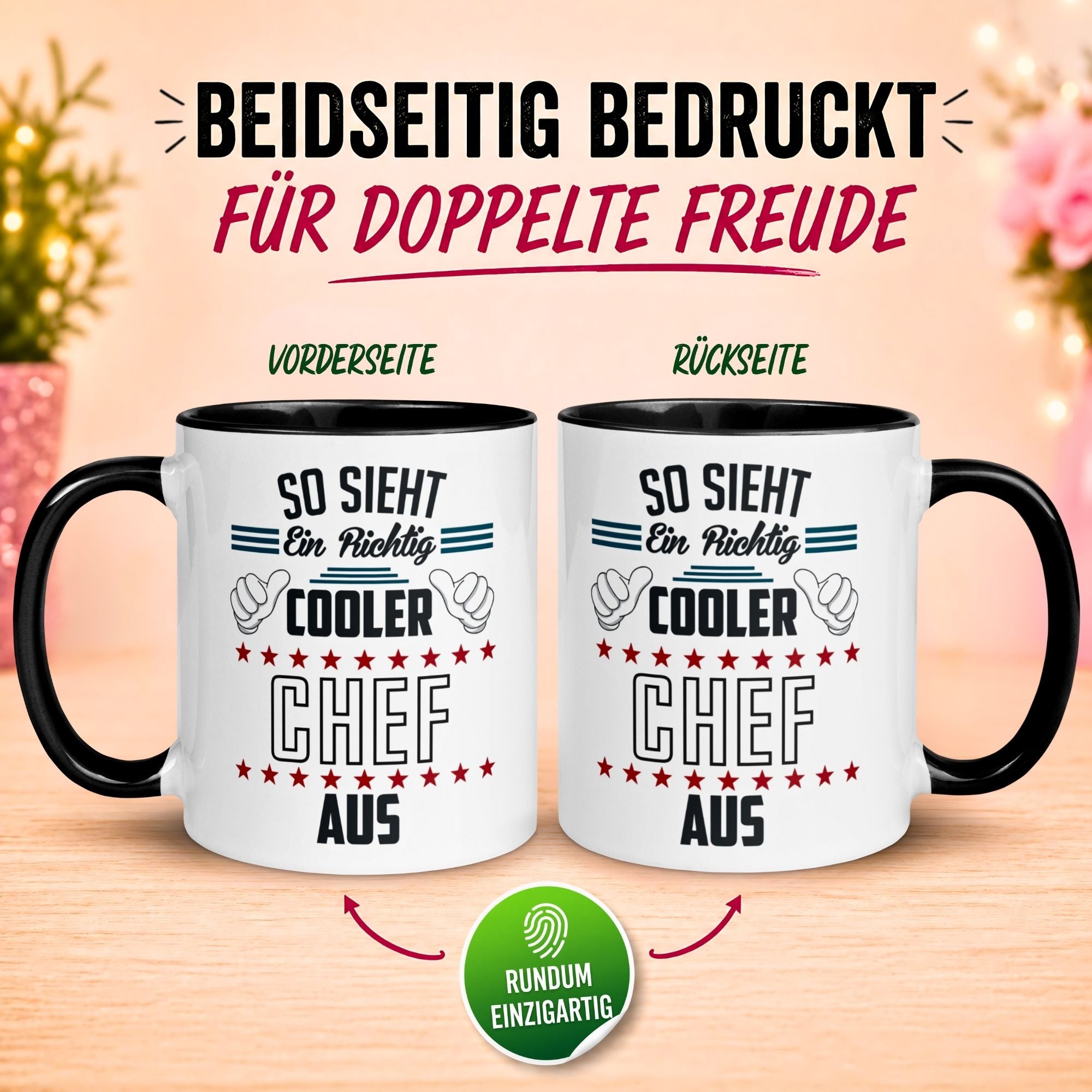 Tasse Chef – „So sieht ein richtig cooler Chef aus“ – Geschenk Bester Chef