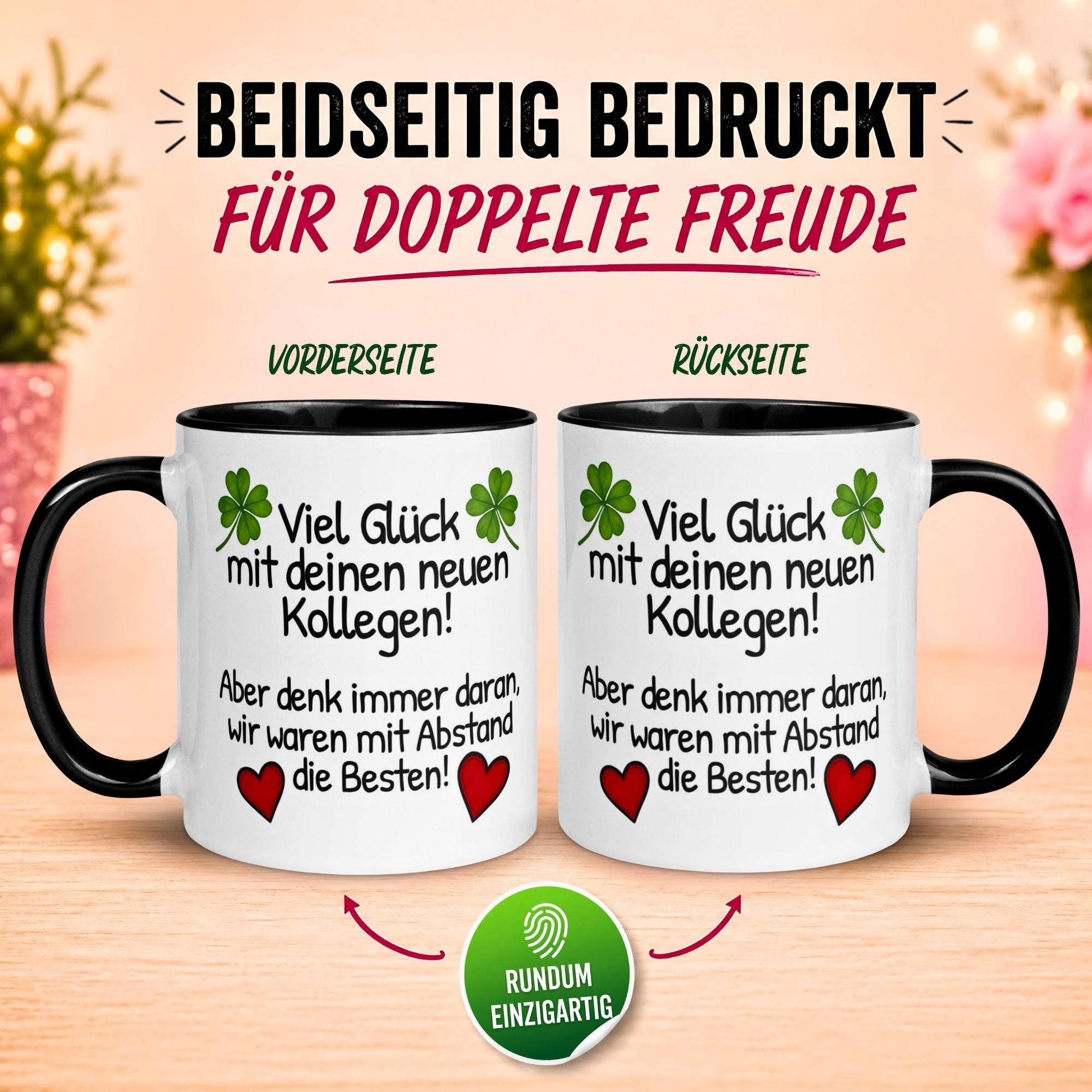 Tasse Abschied – „Viel Glück mit deinen neuen Kollegen“ – Abschiedsgeschenk Kollegen