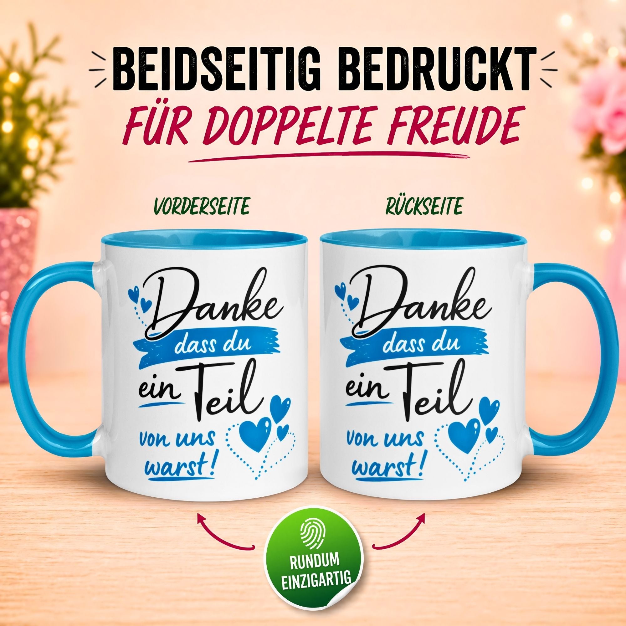 Tasse Abschied – „Ein Teil von uns warst“ – Abschiedsgeschenk für Kollegin/Kollege