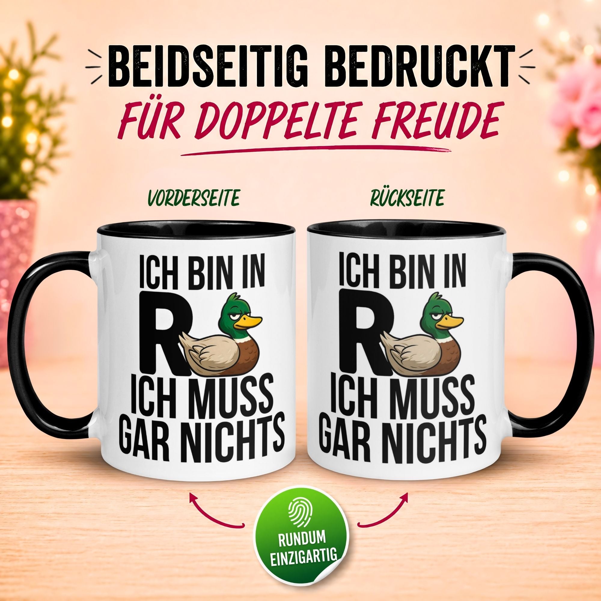 Tasse Rente – „Ich bin in Rente ich muss gar nichts“ – Renteneintritt Geschenk Mann
