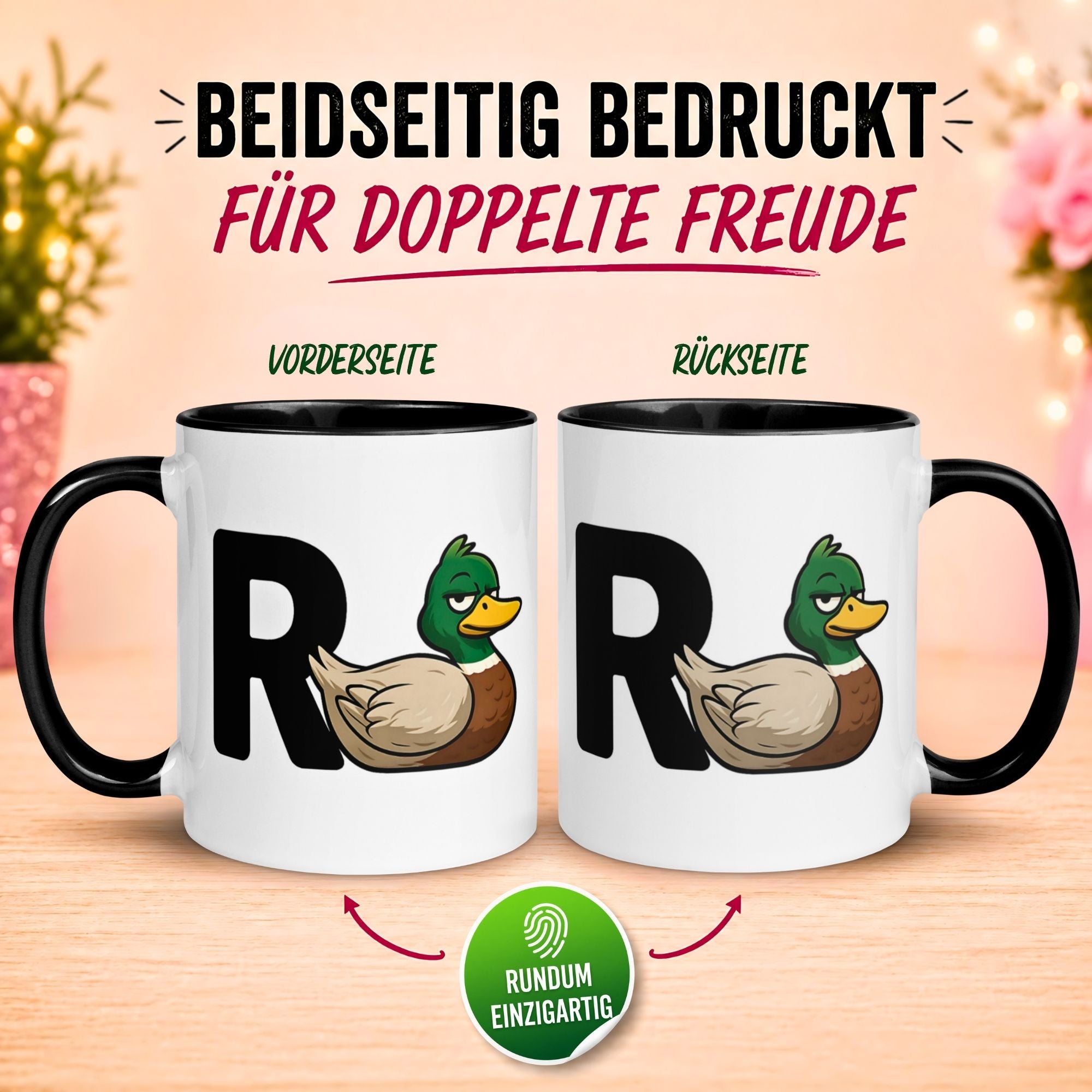 Tasse Rente – „R + Ente = Rente“ – Geschenk  Renteneintritt für Männer Frauen