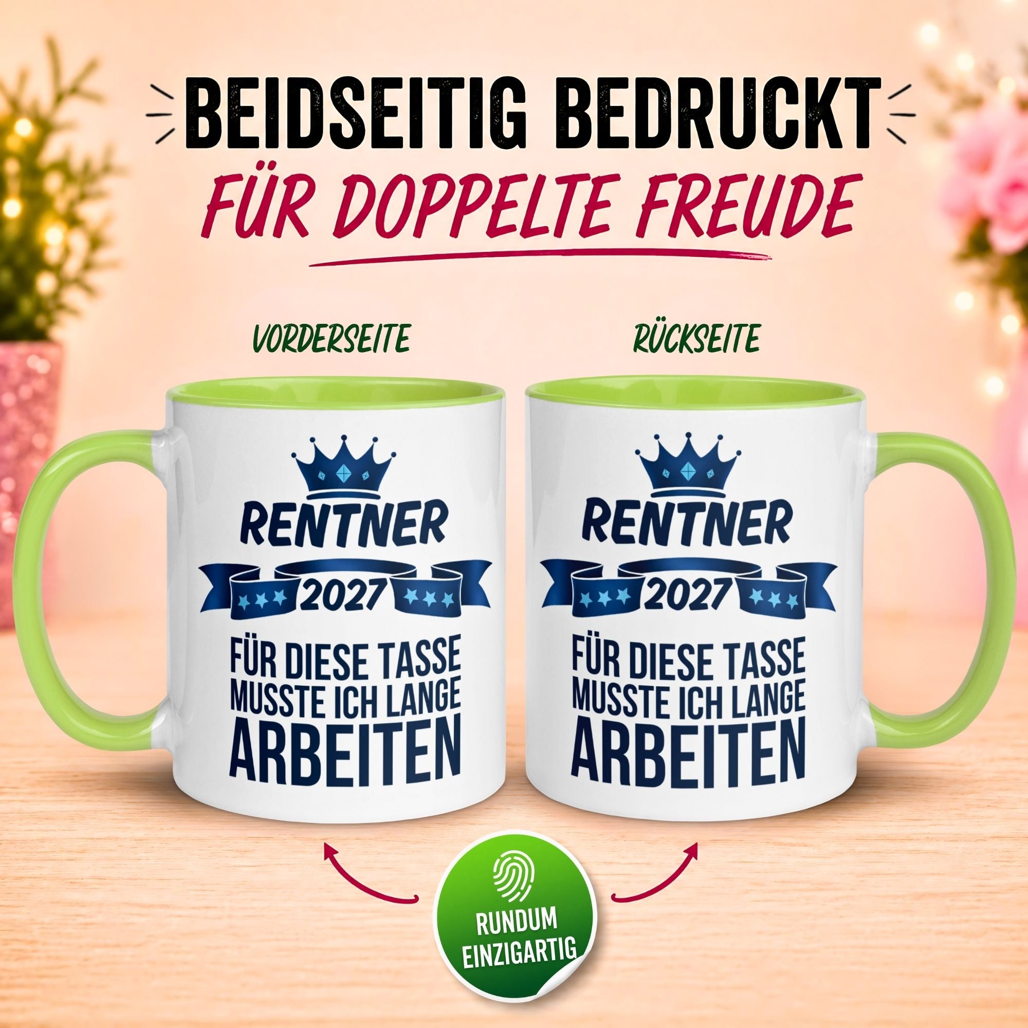 Tasse Rentner 2027 – „Für diese Tasse musste ich lange arbeiten“ – Rentenbeginn Mann