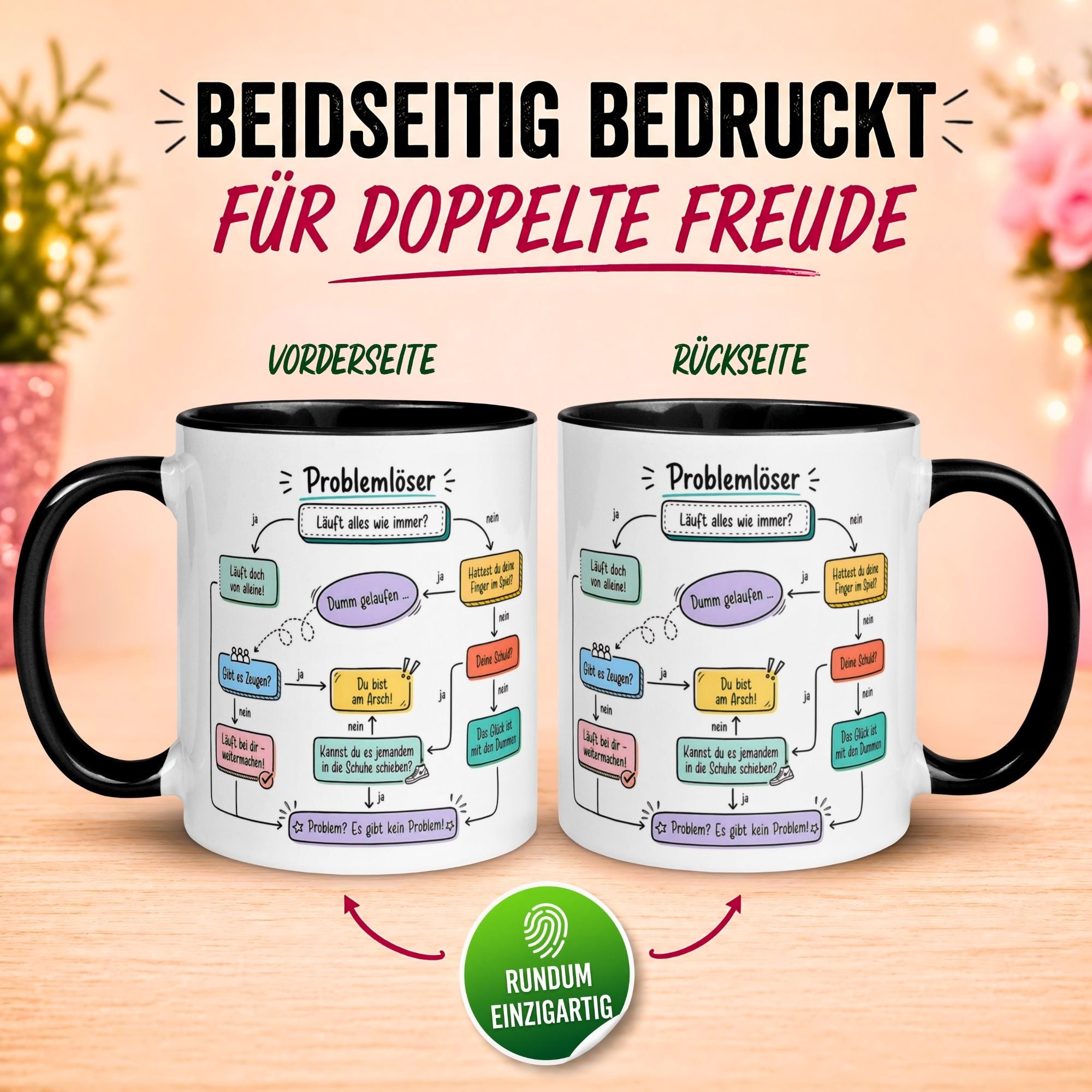Tasse Kollegin – „Problemlösung“ – Büro Geschenk Bester Kollegin