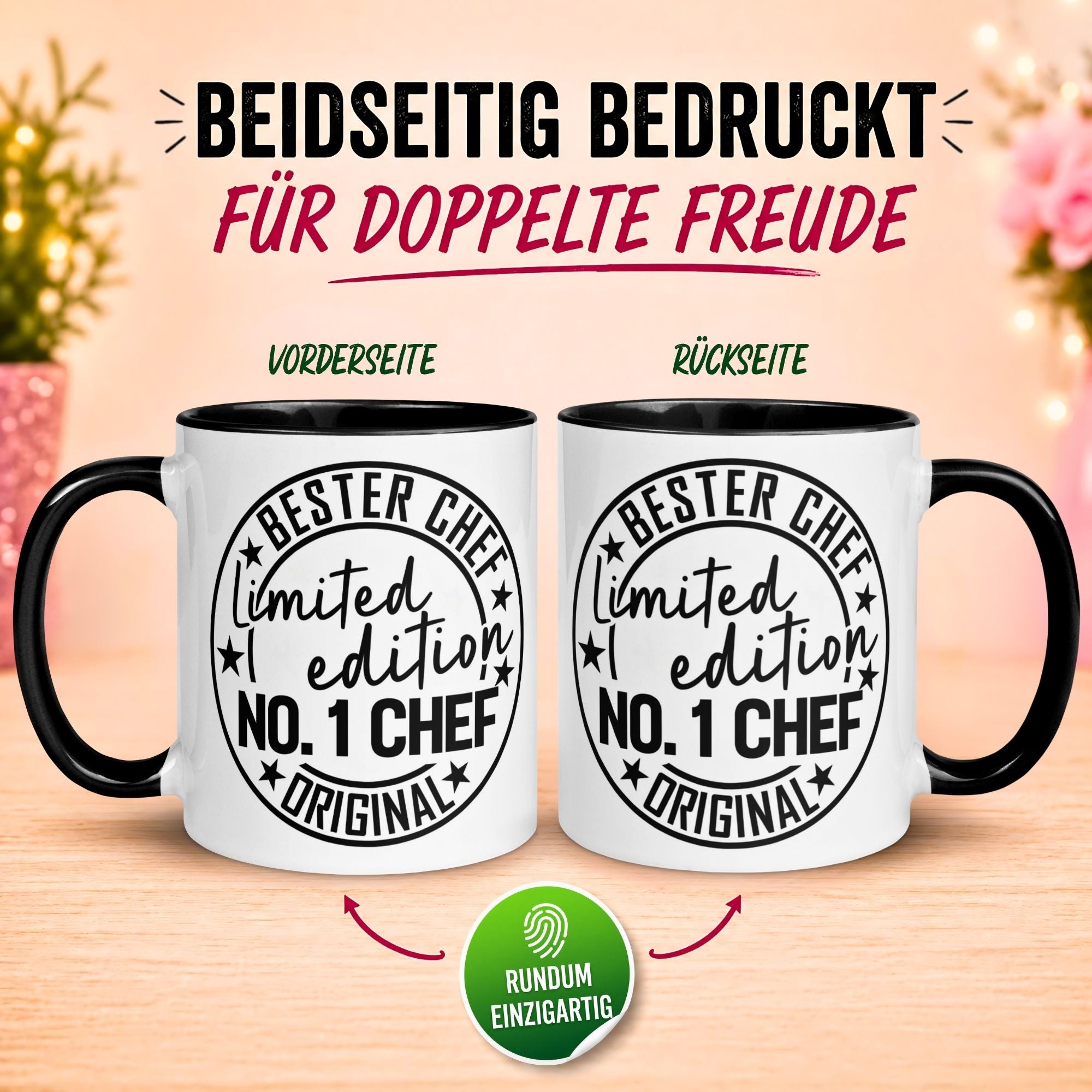 Tasse Chef – „Limited Edition - No. 1 Chef“ – Geschenk Becher Bester Chef