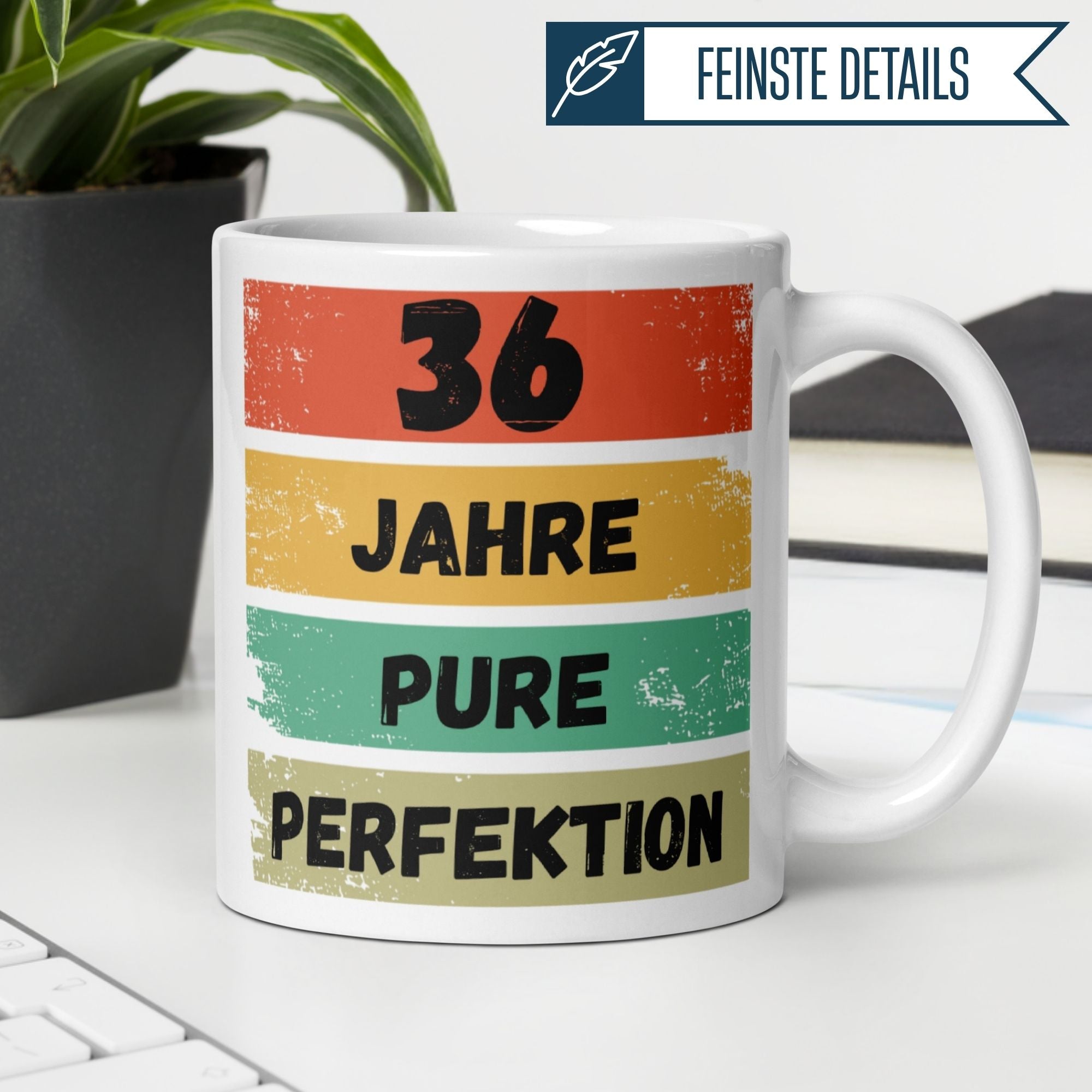 Momentals® Tasse 36. Geburtstag | Vintage & Spruch | 36 Jahre Pure Perfektion • Momentals
