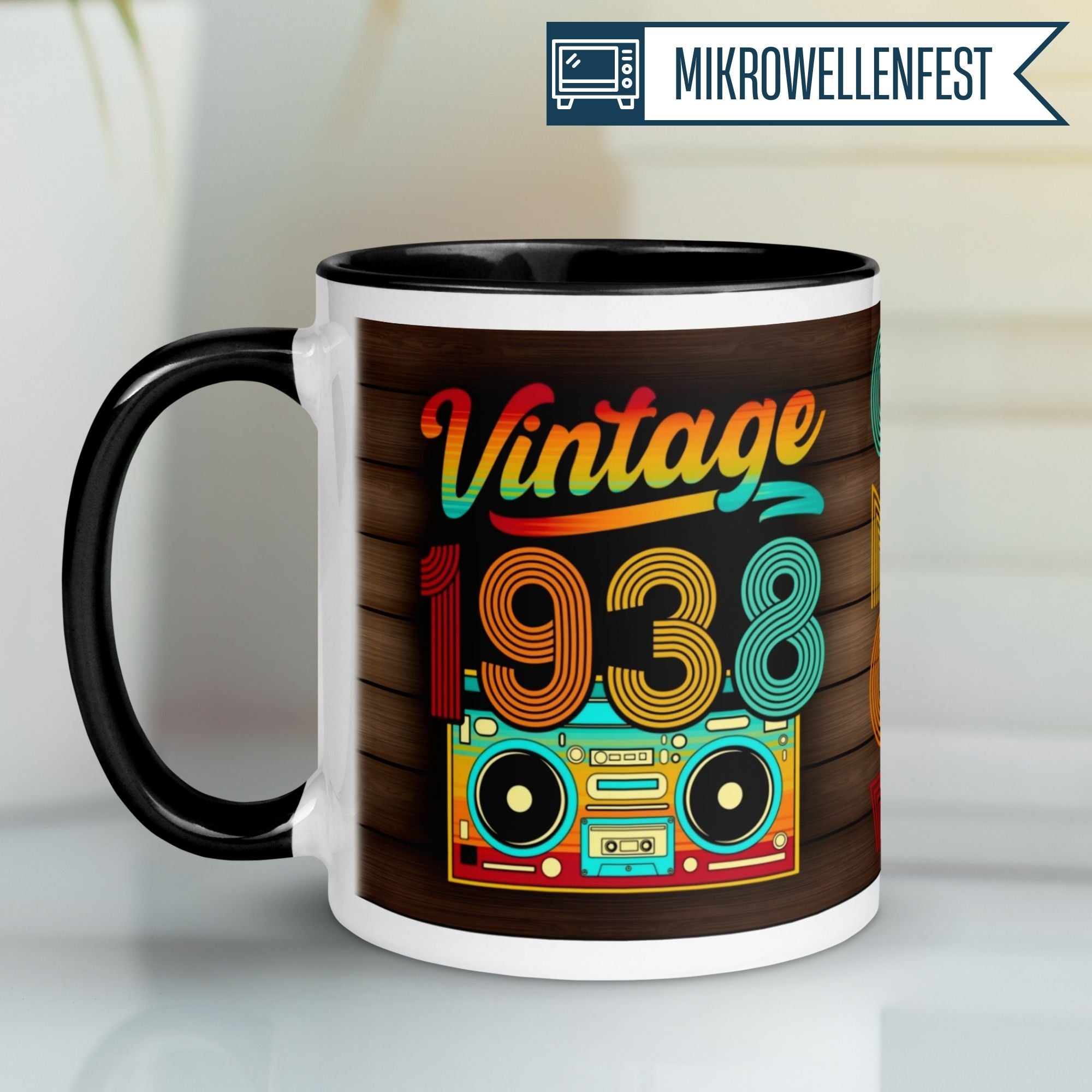 Momentals® Tasse 87. Geburtstag | Retro & Zahl | Vintage 1938