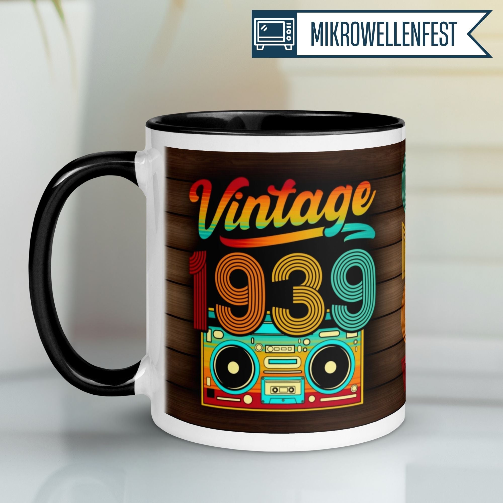 Momentals® Tasse 86. Geburtstag | Retro & Zahl | Vintage 1939