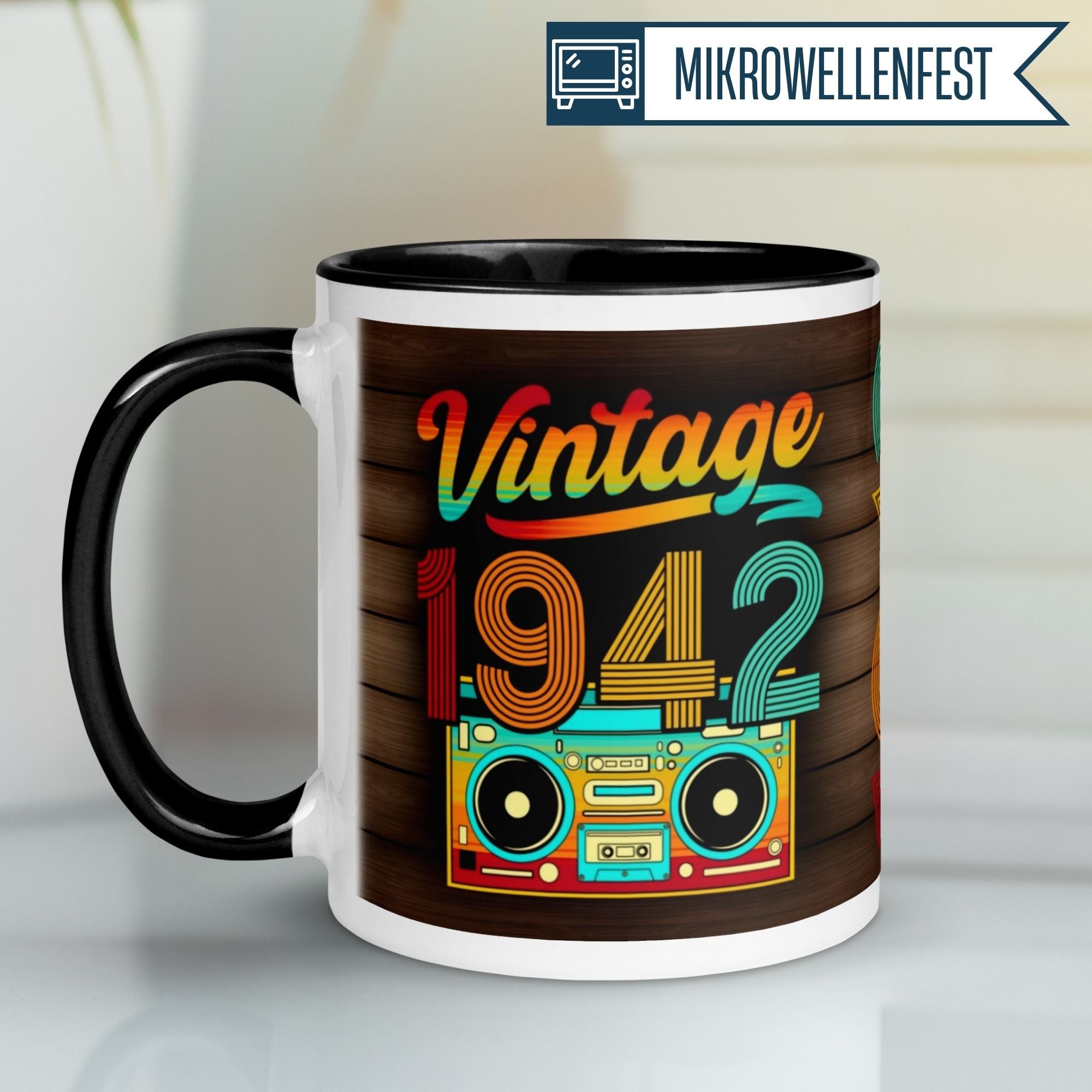 Momentals® Tasse 83. Geburtstag | Retro & Zahl | Vintage 1942