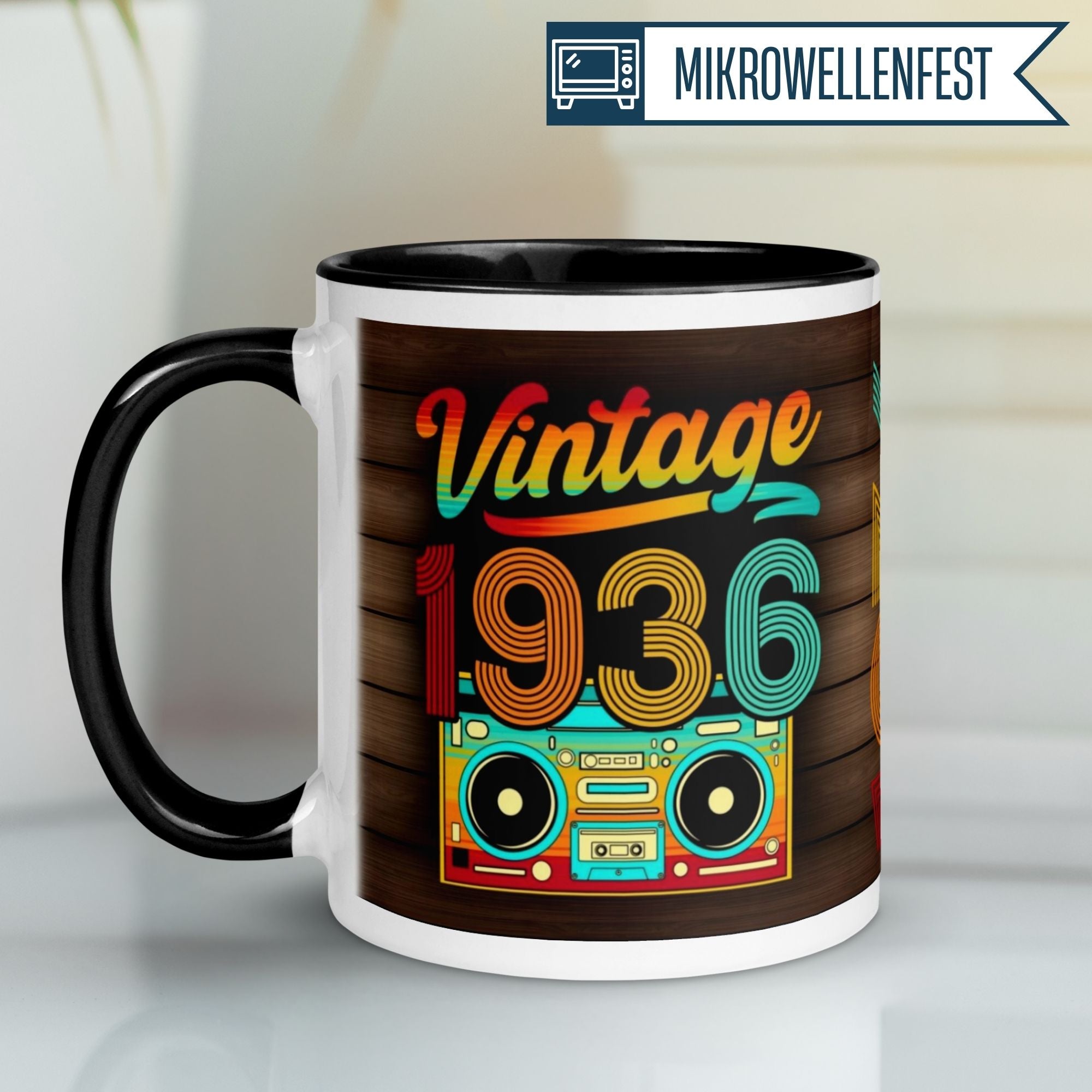 Momentals® Tasse 89. Geburtstag | Retro & Zahl | Vintage 1936