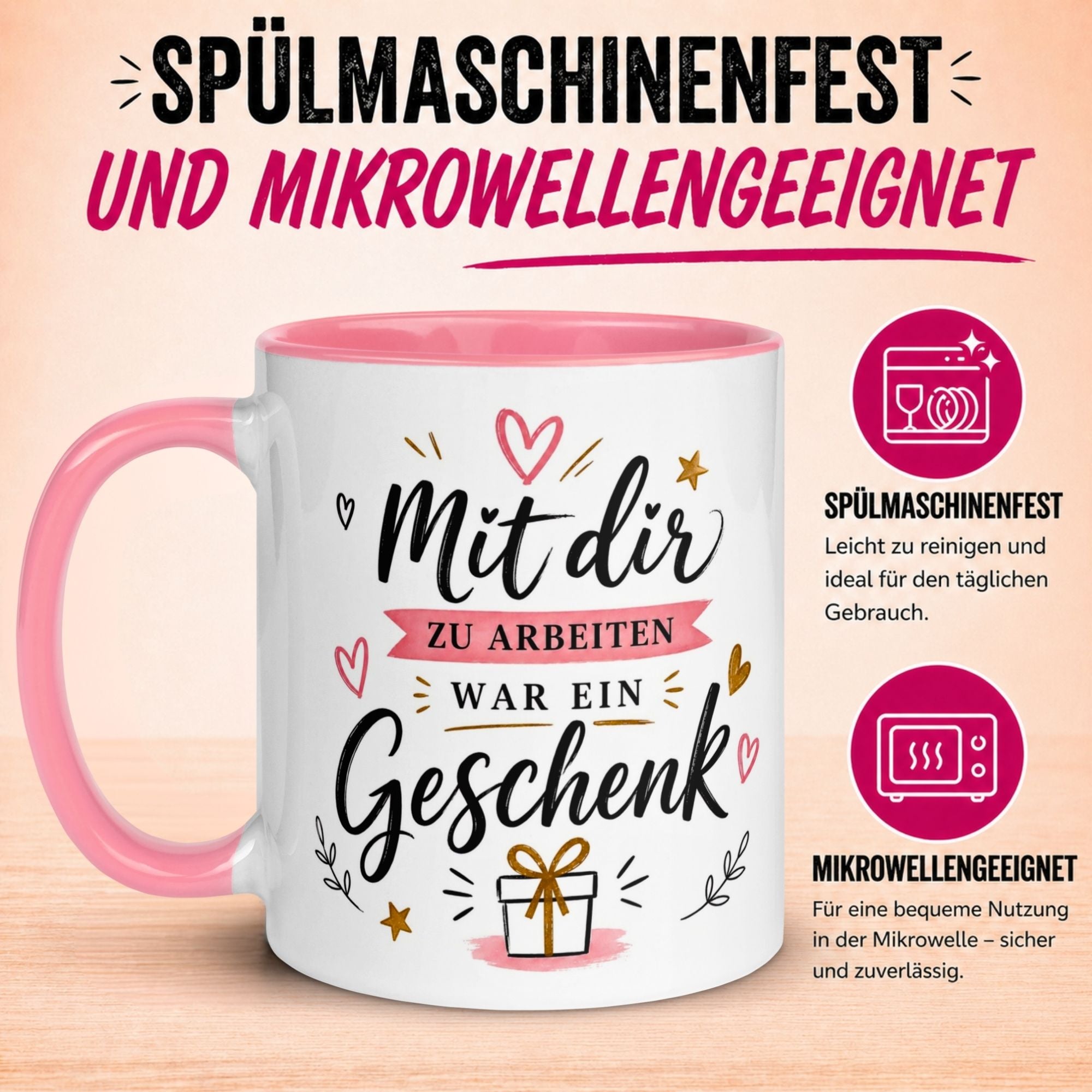 Tasse Kollegin – „Mit dir zu arbeiten war ein Geschenk“ – Abschiedsgeschenk