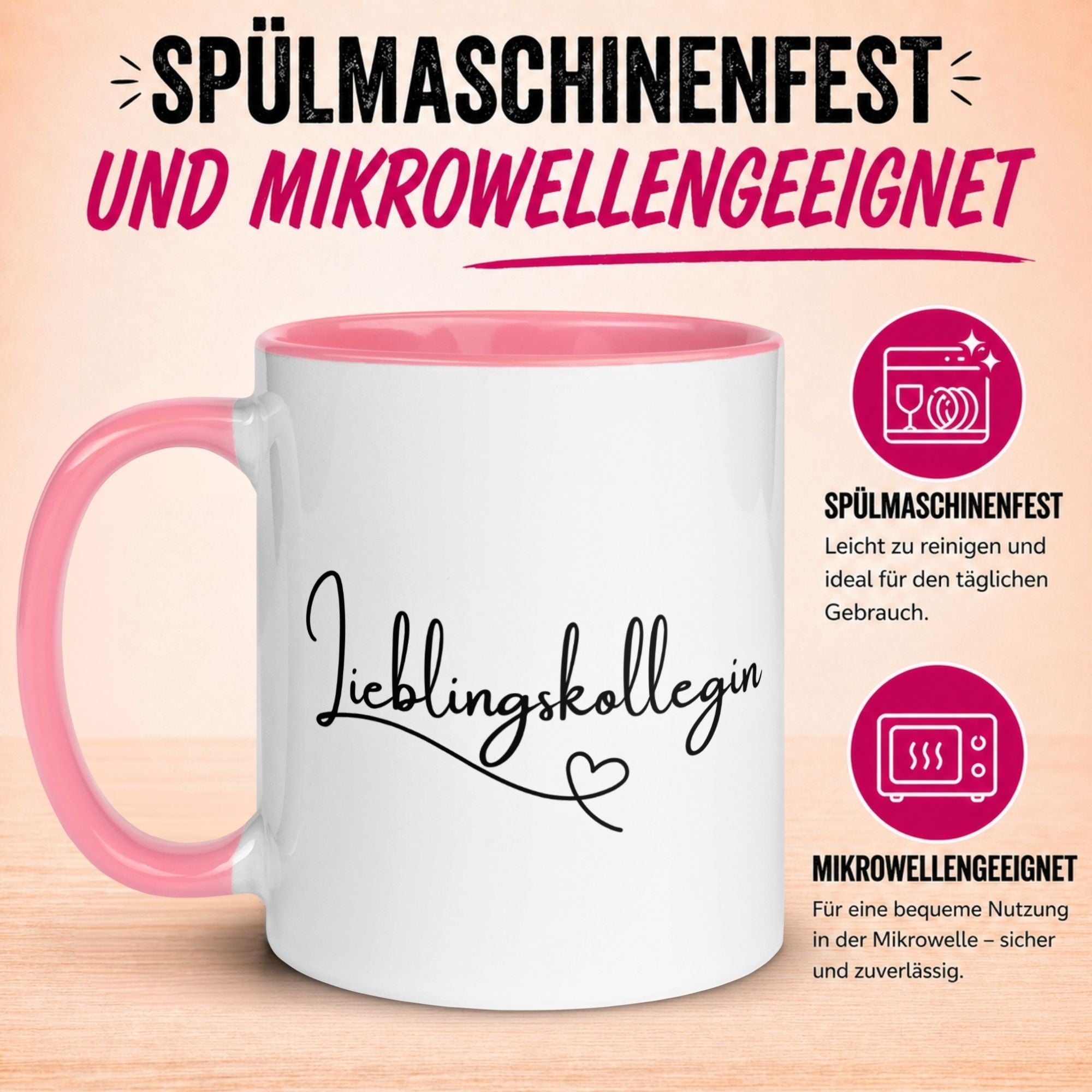 Tasse Kollegin – „Lieblingskollegin mit Herz“ – Geschenk Beste Arbeitskollegin