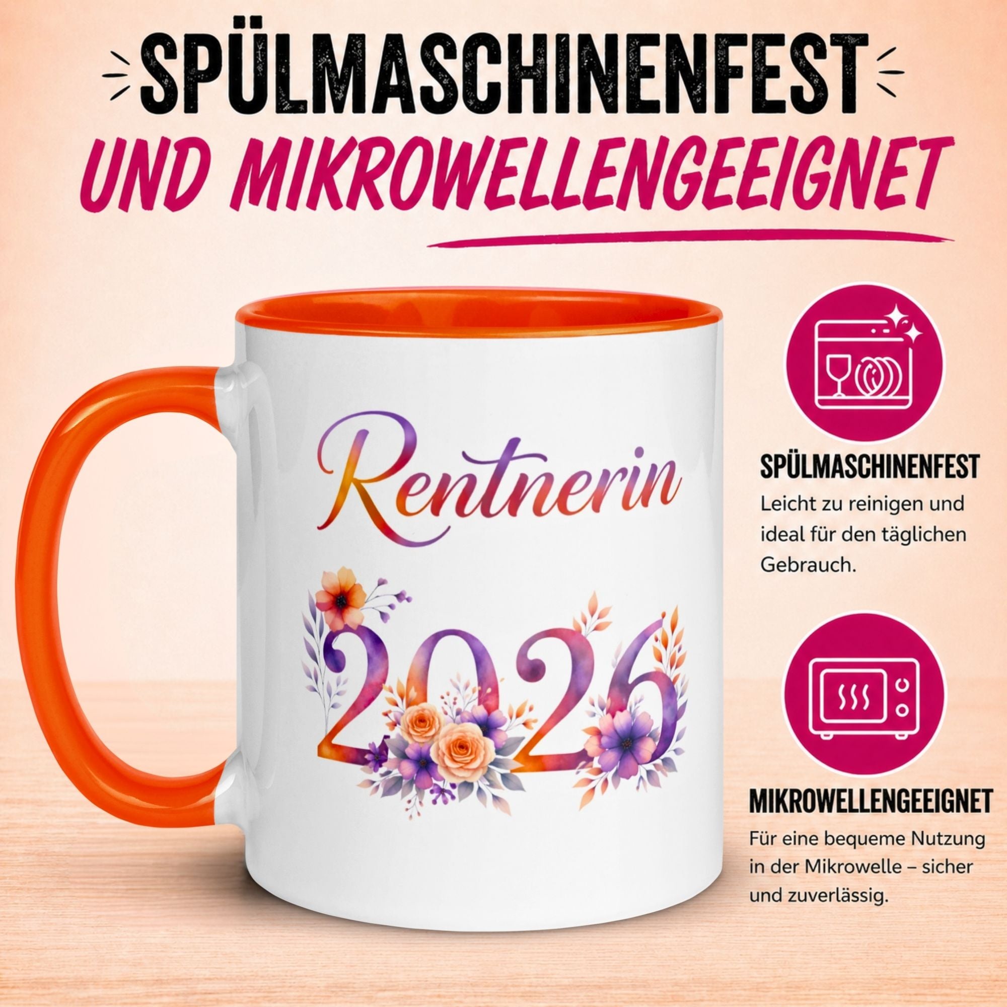 Tasse Rentnerin – „Rentnerin 2026“ – Geschenk Ruhestand Frau