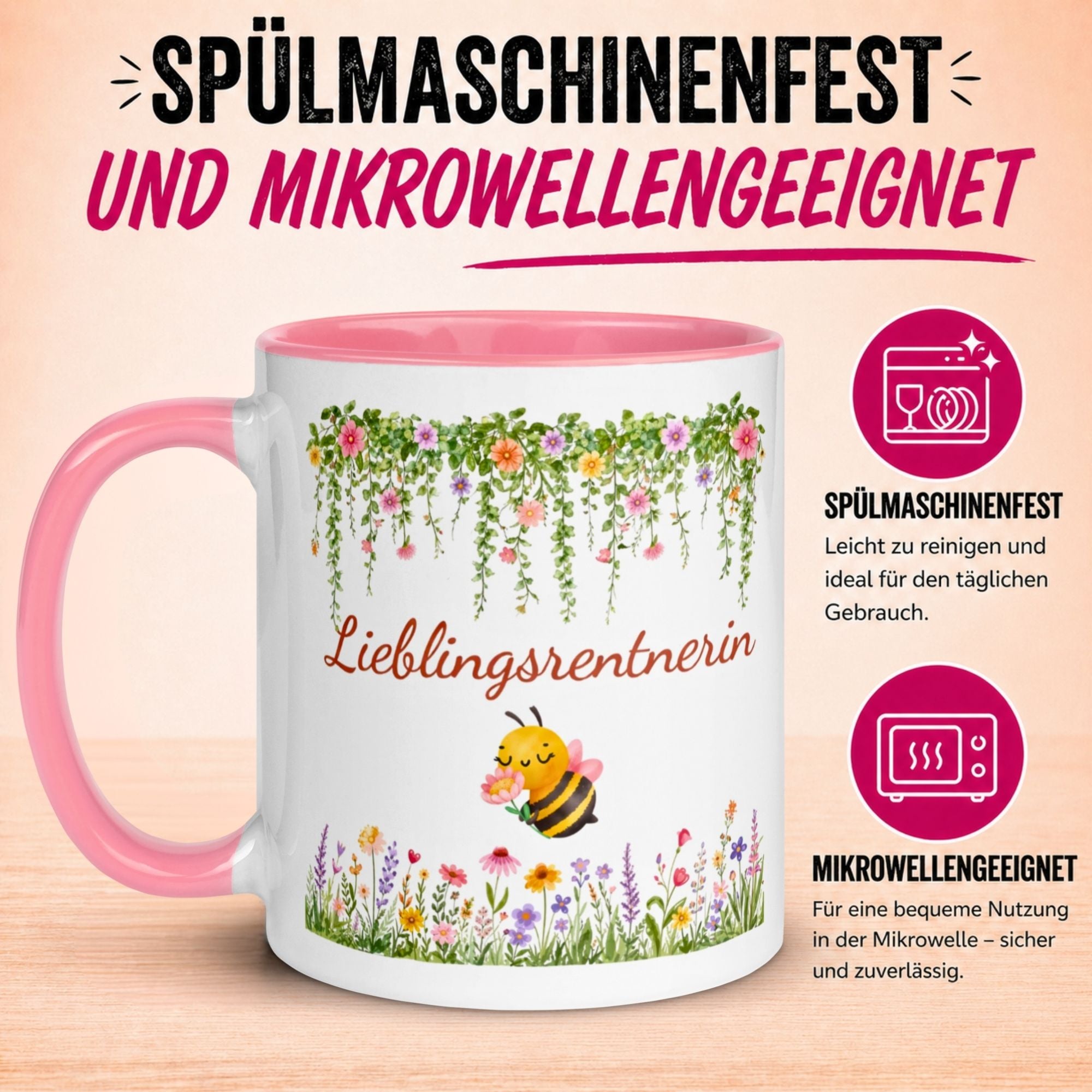 Tasse Rente Frau – „Lieblingsrentnerin“ – Geschenk Rentnerin Renteneintritt