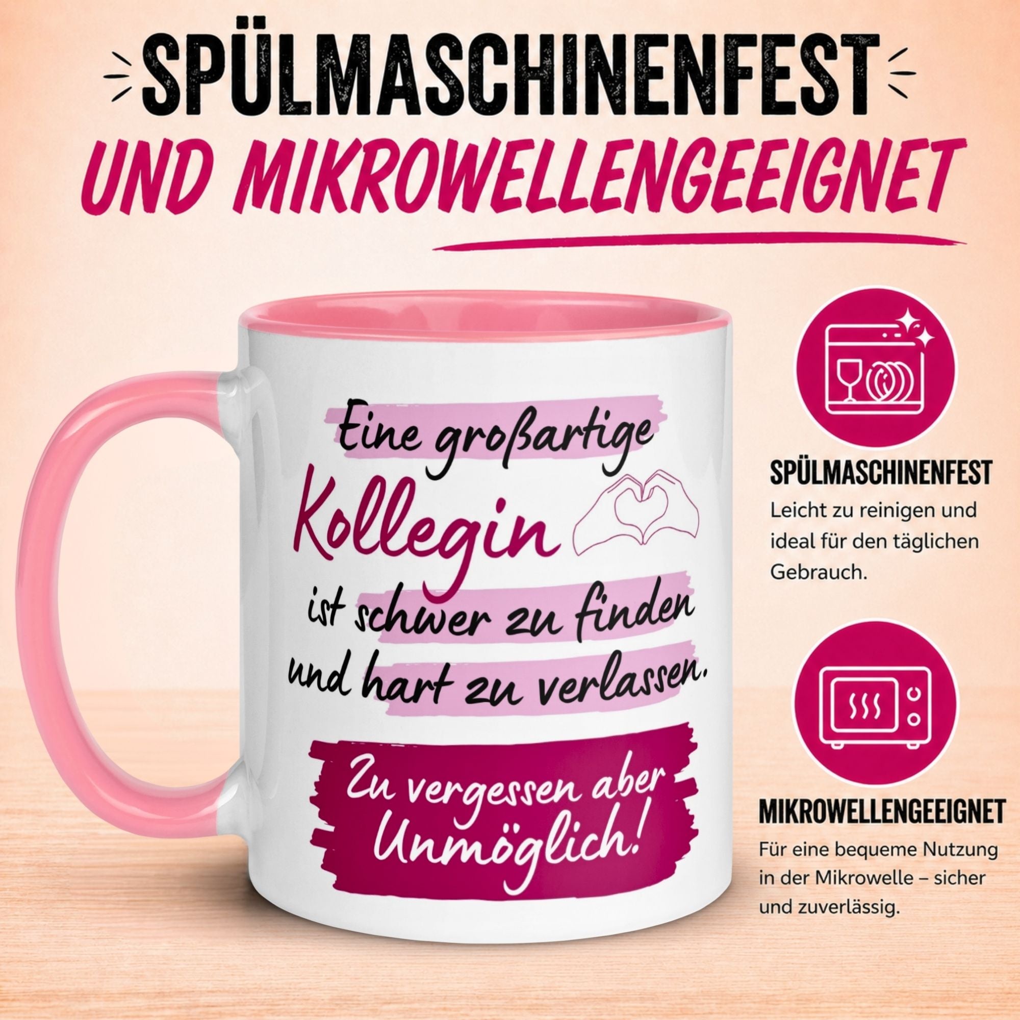 Tasse Kollegin – „Eine großartige Kollegin ist schwer zu finden“ – Abschiedsgeschenk